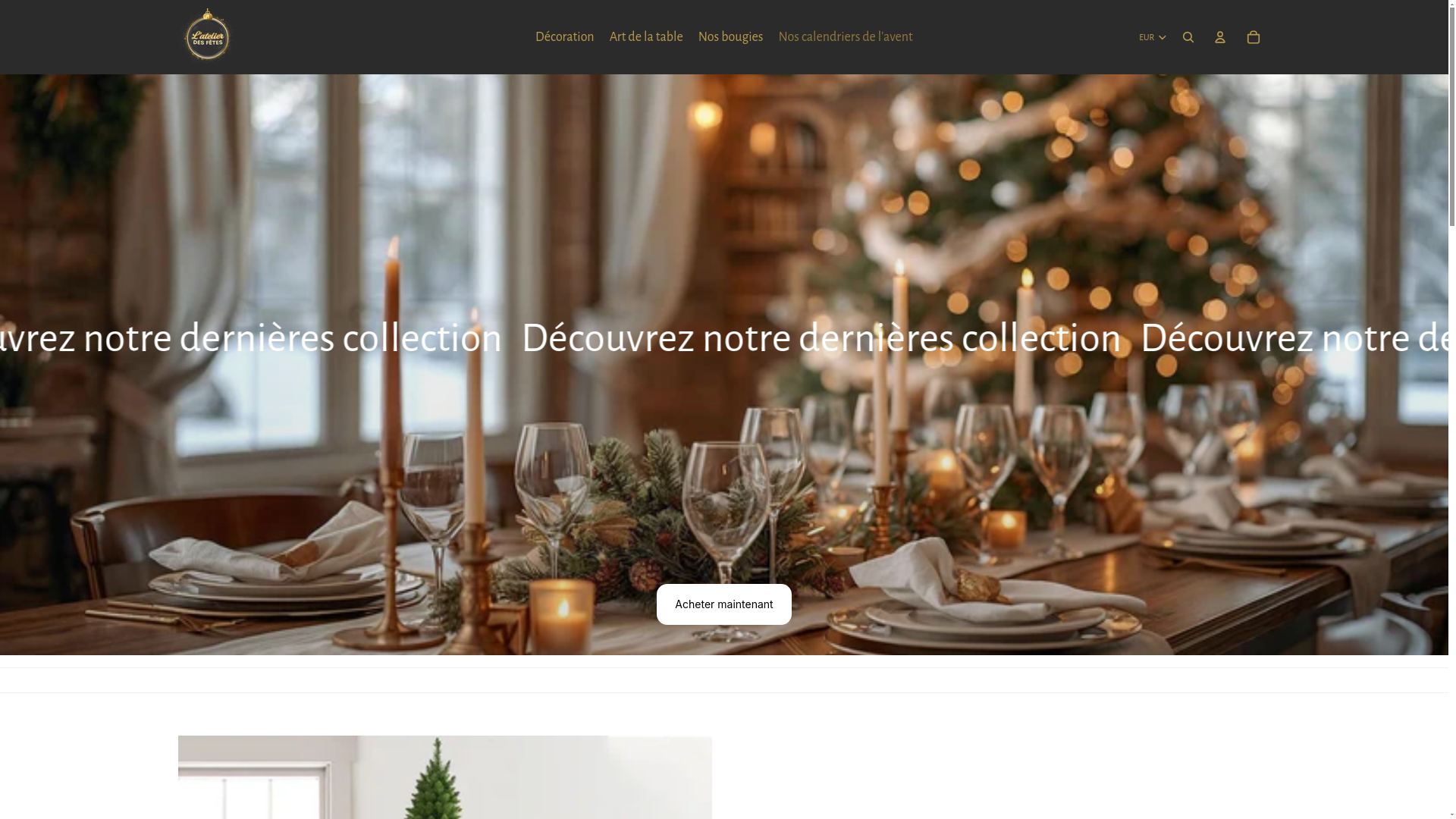 website screenshot of https://latelierdesfetes.store/