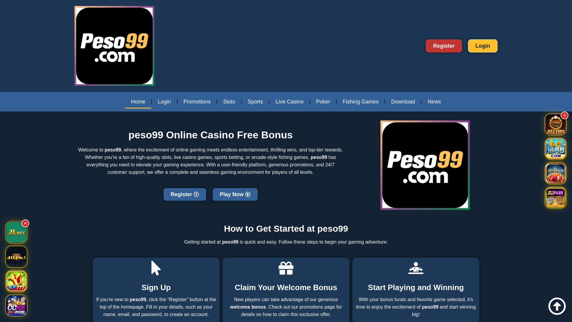 website screenshot of https://peso99good.com