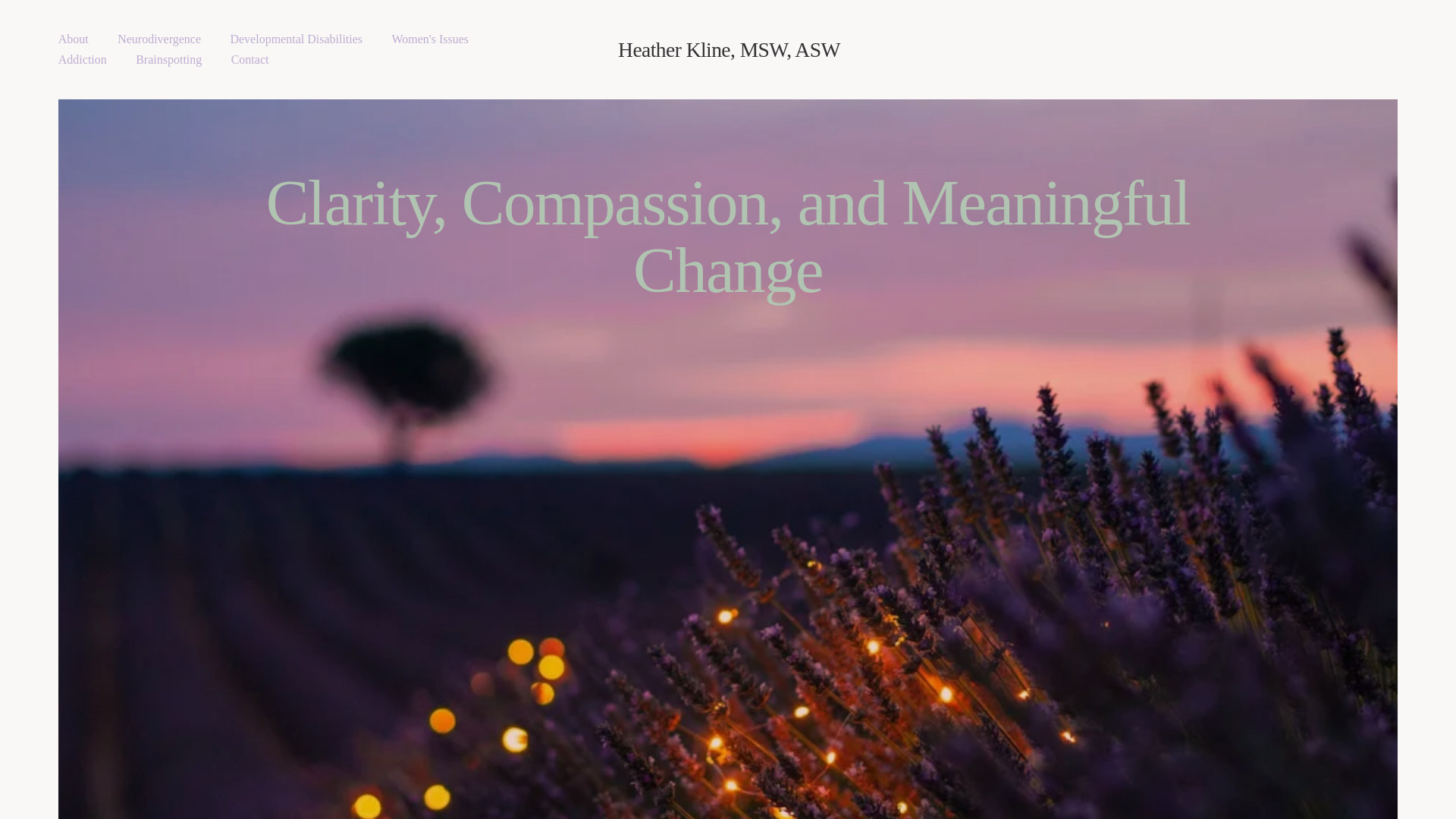 website screenshot of https://heatherkline.org