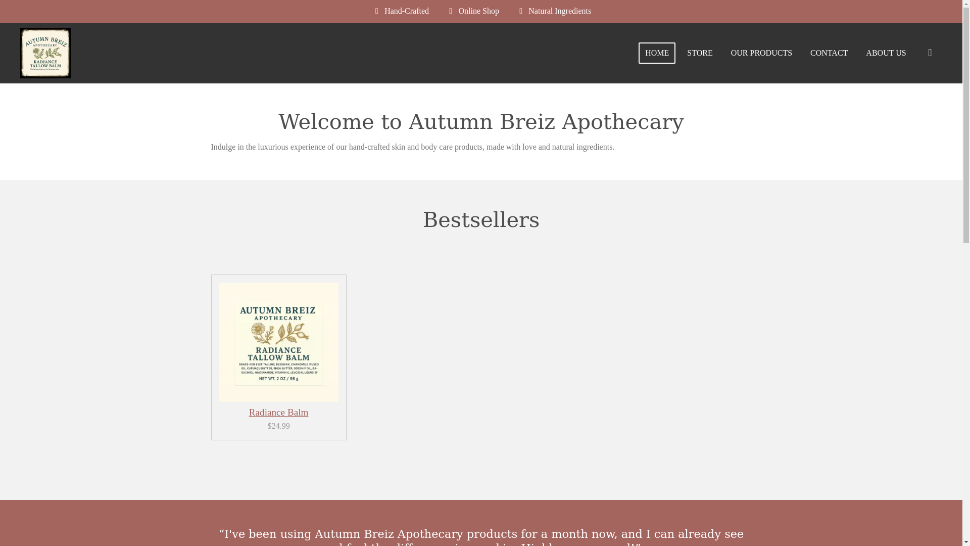 website screenshot of https://autumnbreizapothecary.com/