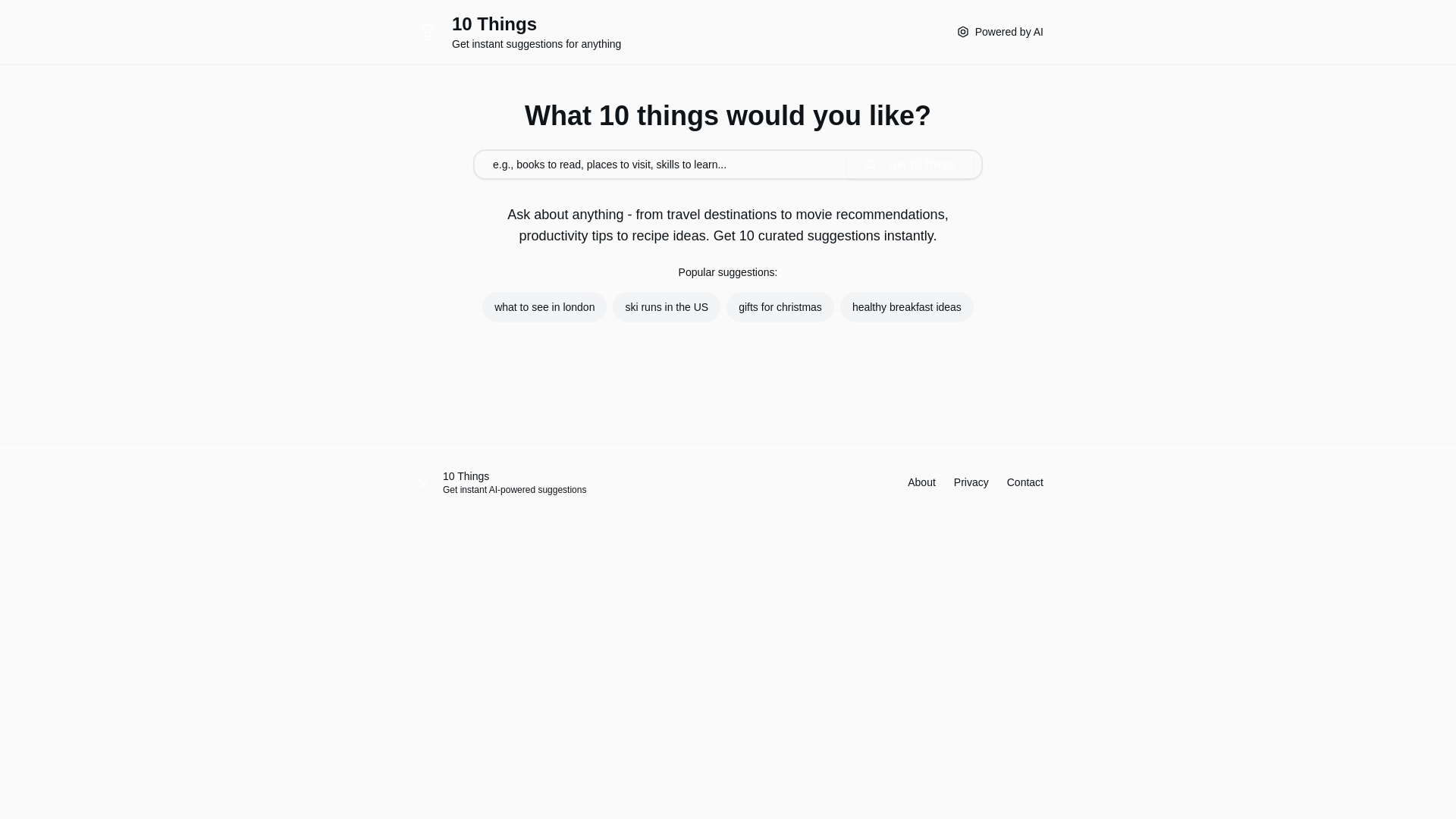 website screenshot of https://10things.io/