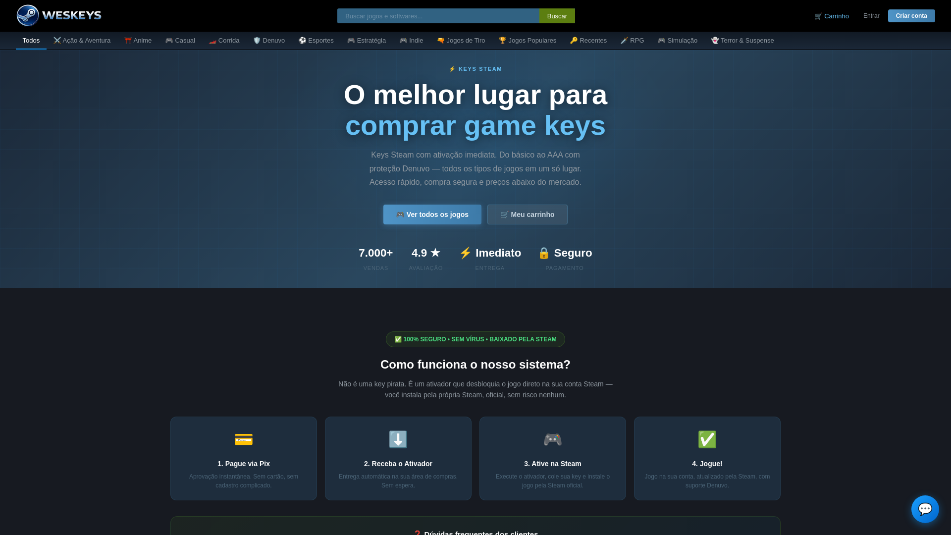 website screenshot of https://weskeys.com.br