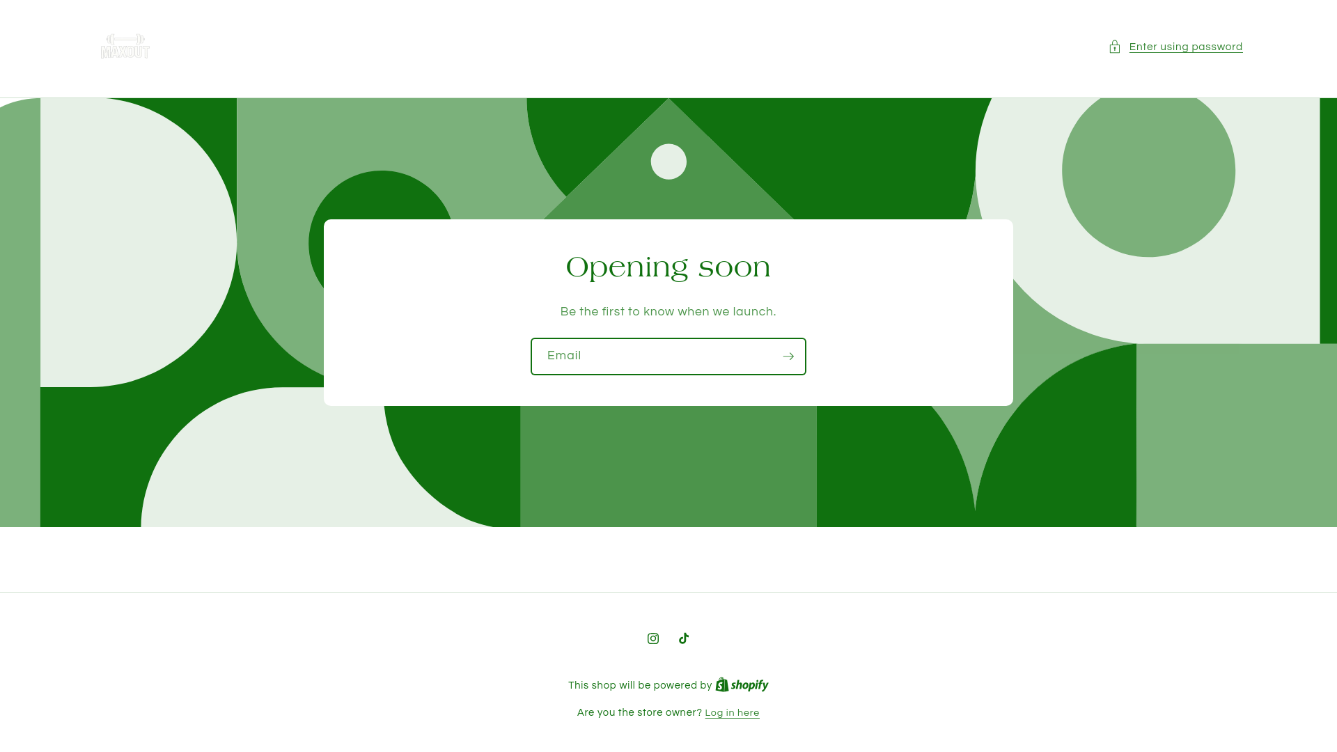website screenshot of https://maxoutstore.com/
