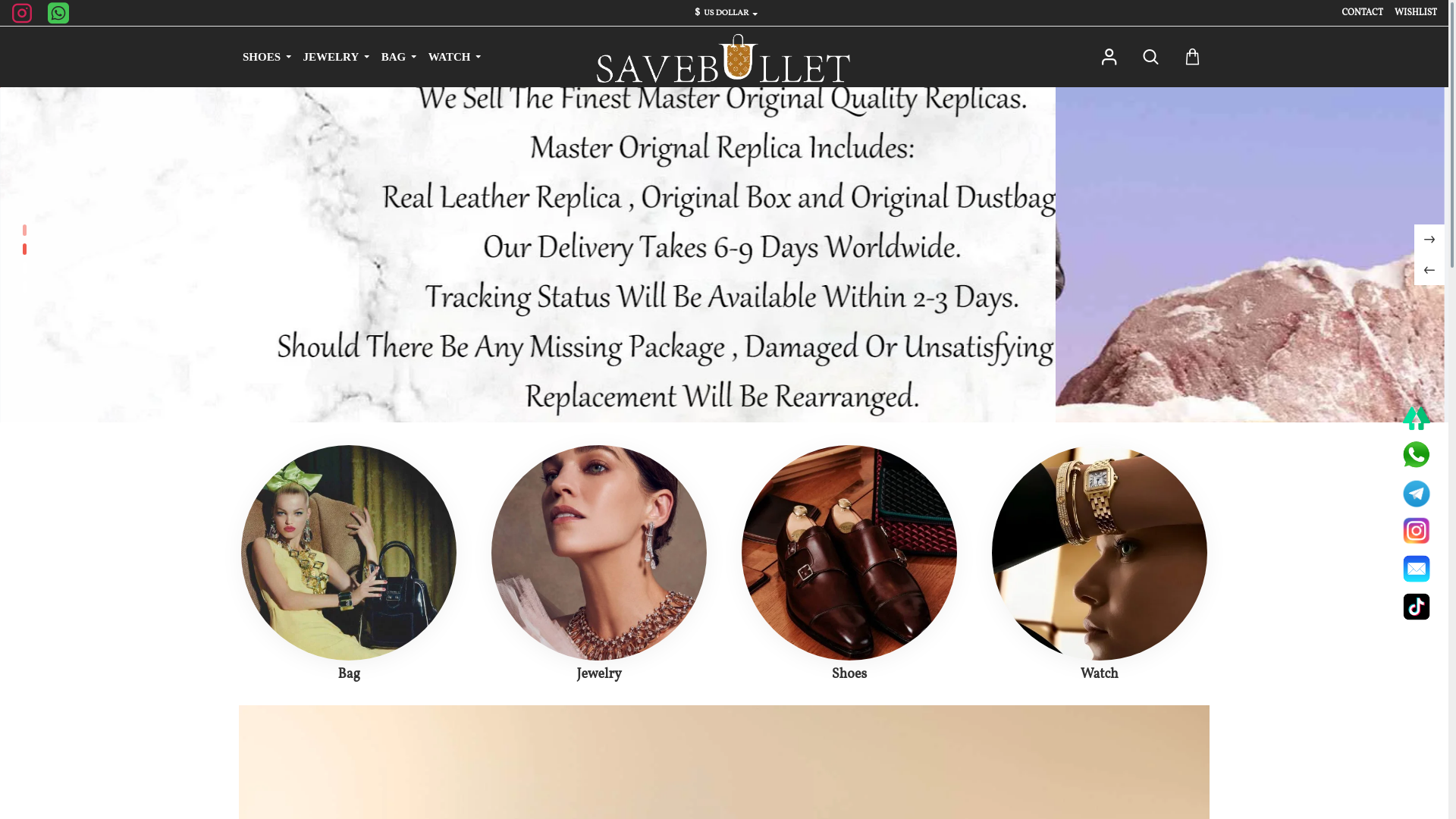 website screenshot of https://janelleluxuryfinds.com/