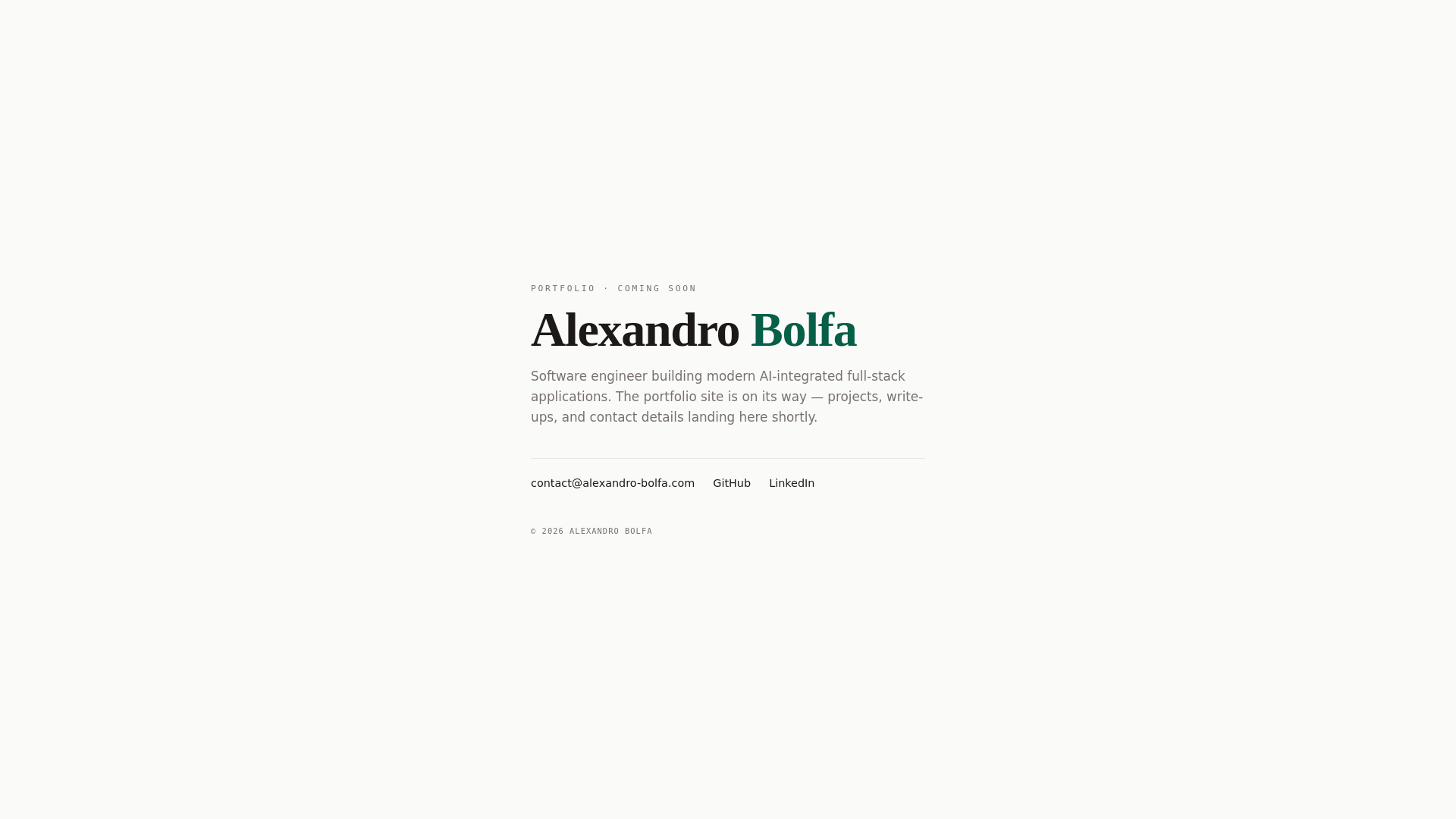 website screenshot of https://alexandro-bolfa.com/