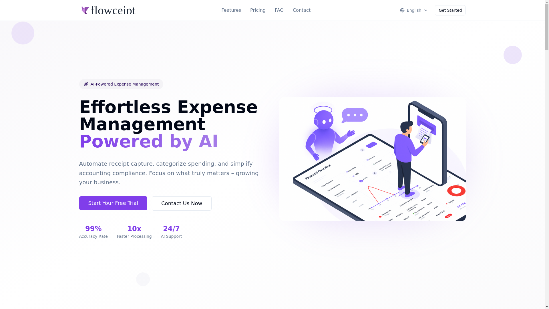 website screenshot of https://flowceipt-landing-page.pages.dev/