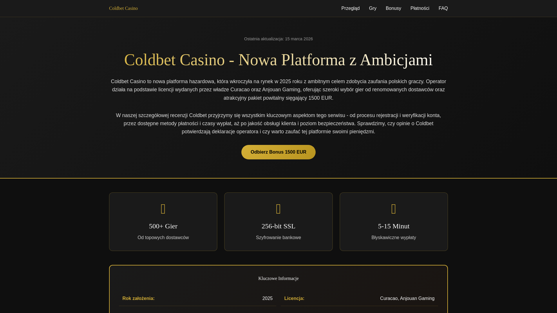 website screenshot of https://cold-bet.org.pl