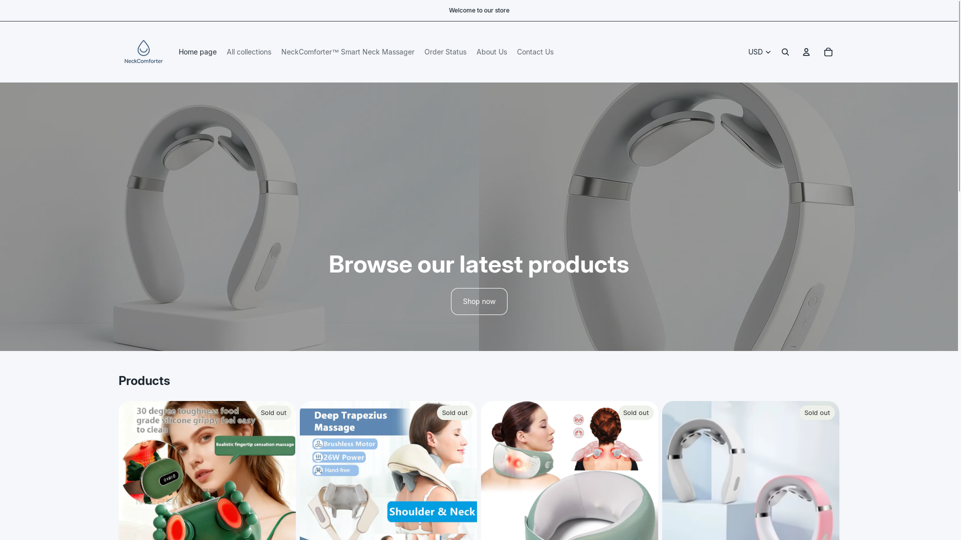 website screenshot of https://neckcomforter.space/