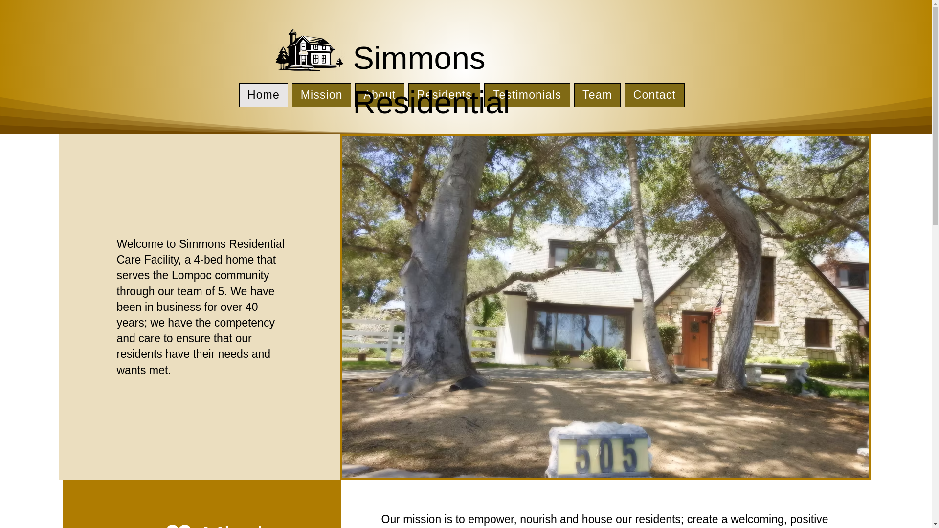 website screenshot of https://simmonsresidentialcare.com/