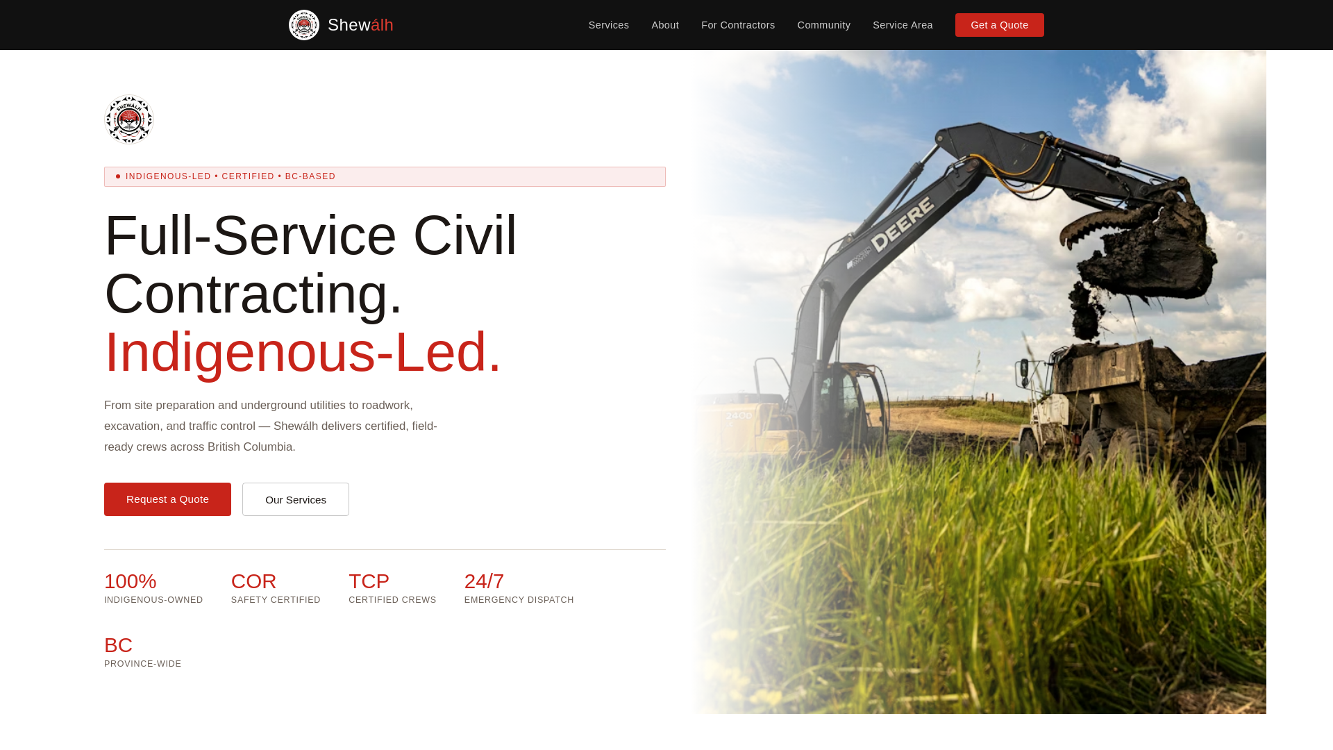 website screenshot of https://shewalh.ca/