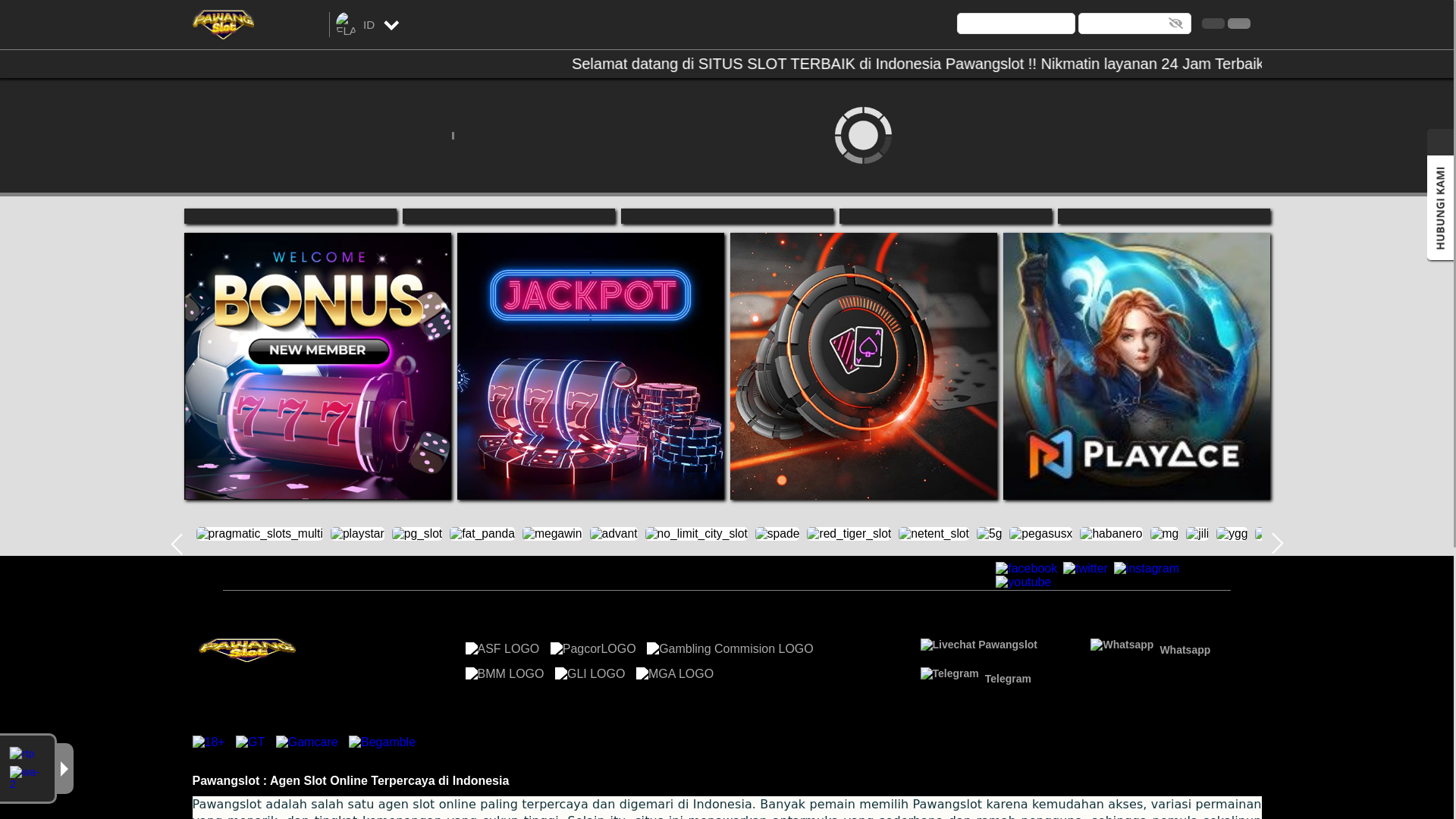 website screenshot of https://pawangslotirl.club/