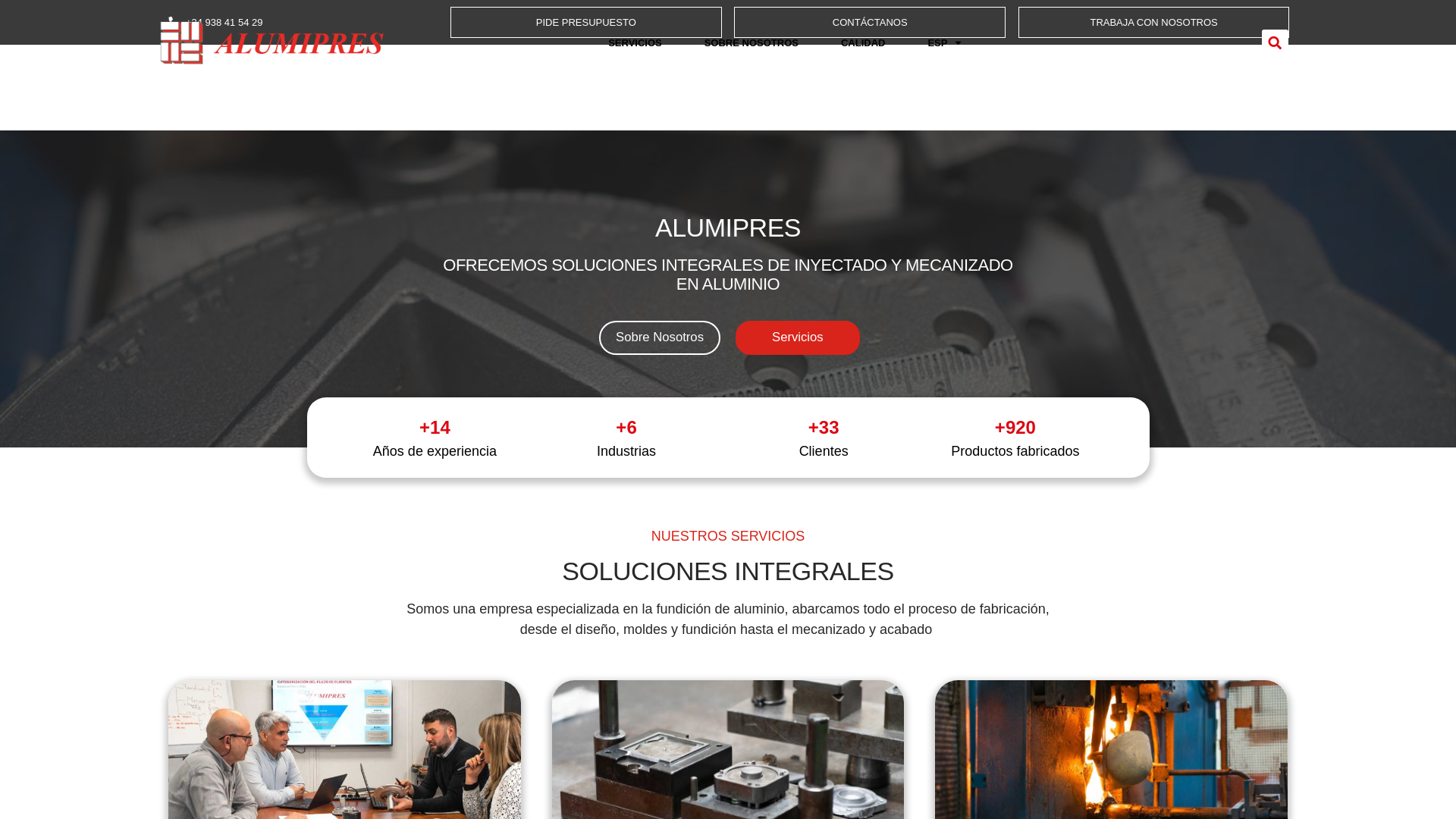 website screenshot of https://alumipresfundicion.org