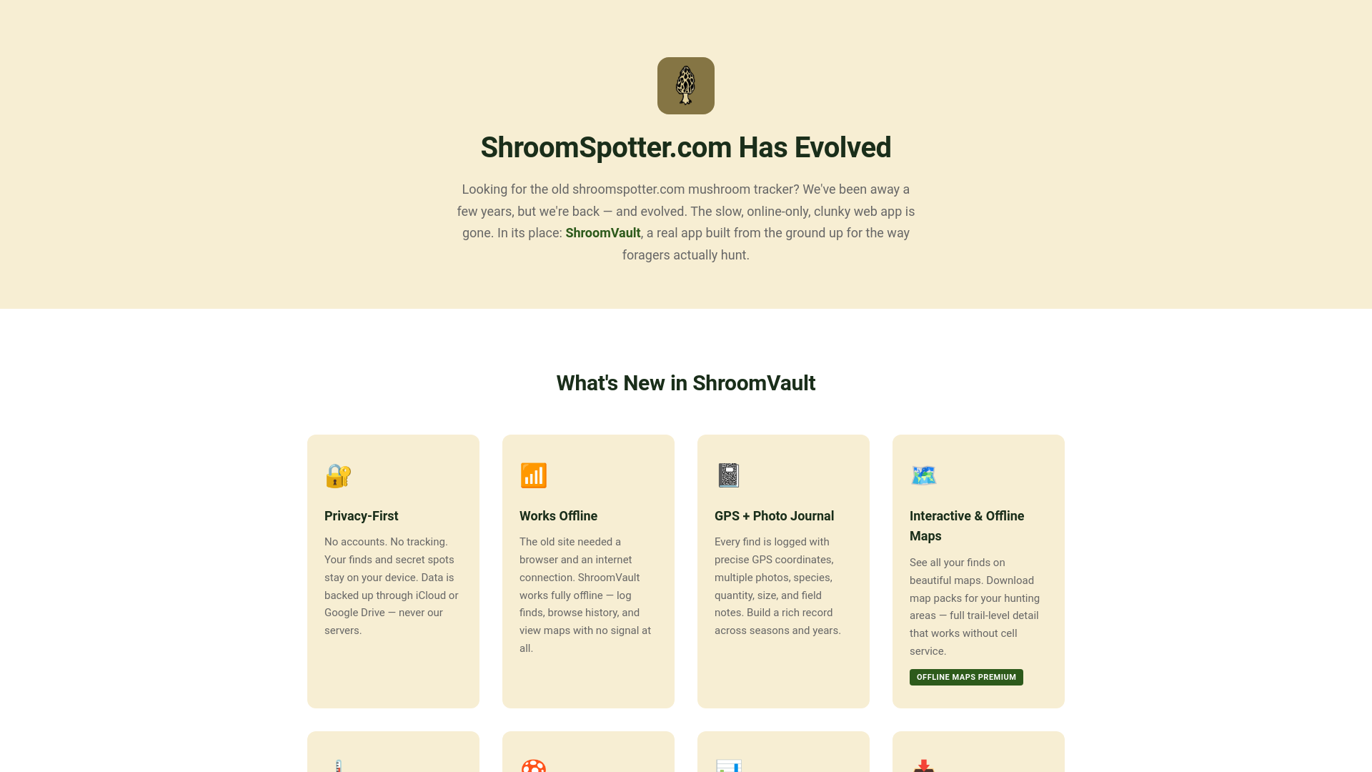 website screenshot of https://shroomspotter-site.pages.dev/