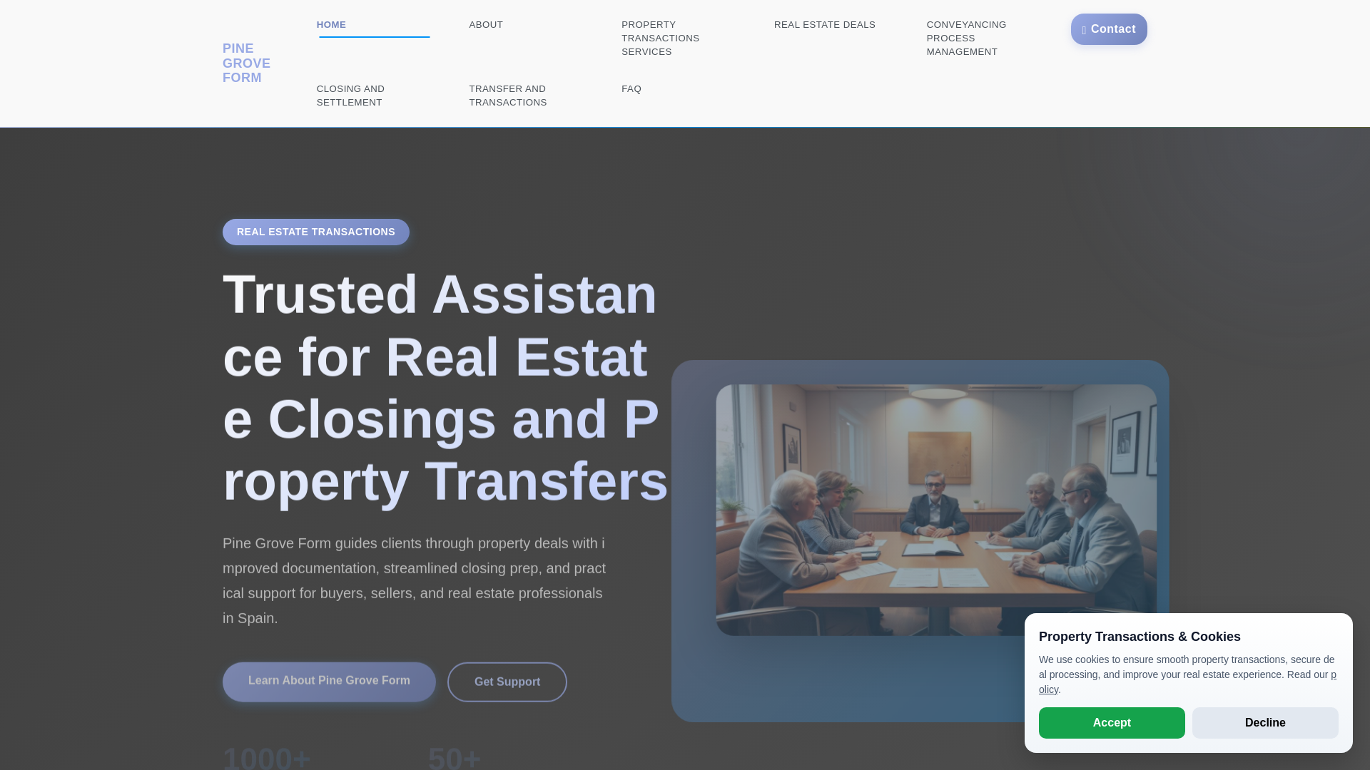 website screenshot of https://pinegroveform.xyz/