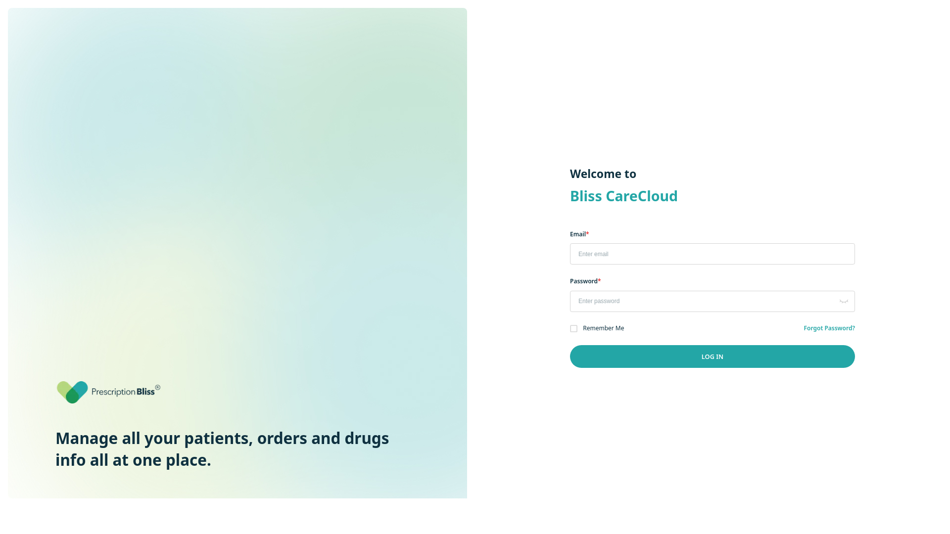 website screenshot of https://blisscarecloud.com/