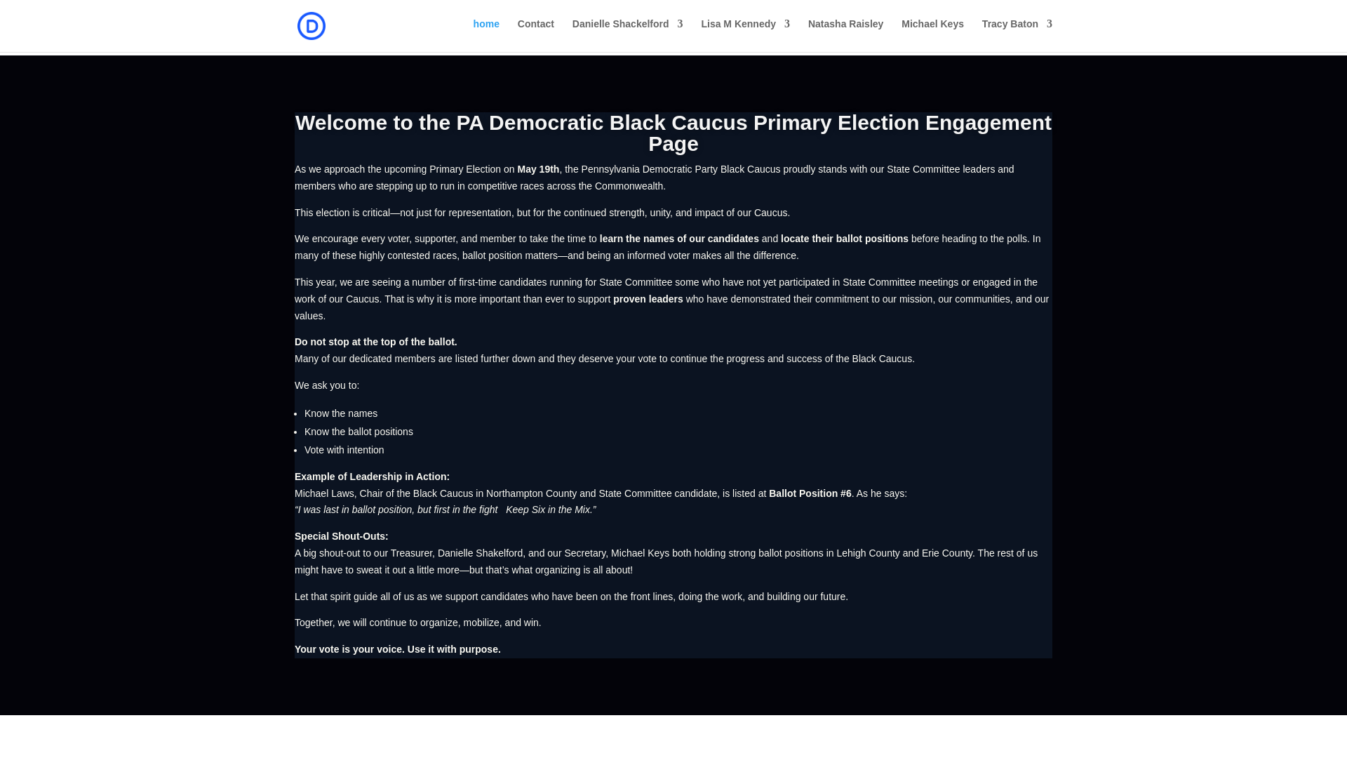 website screenshot of https://voteblackcaucus.com