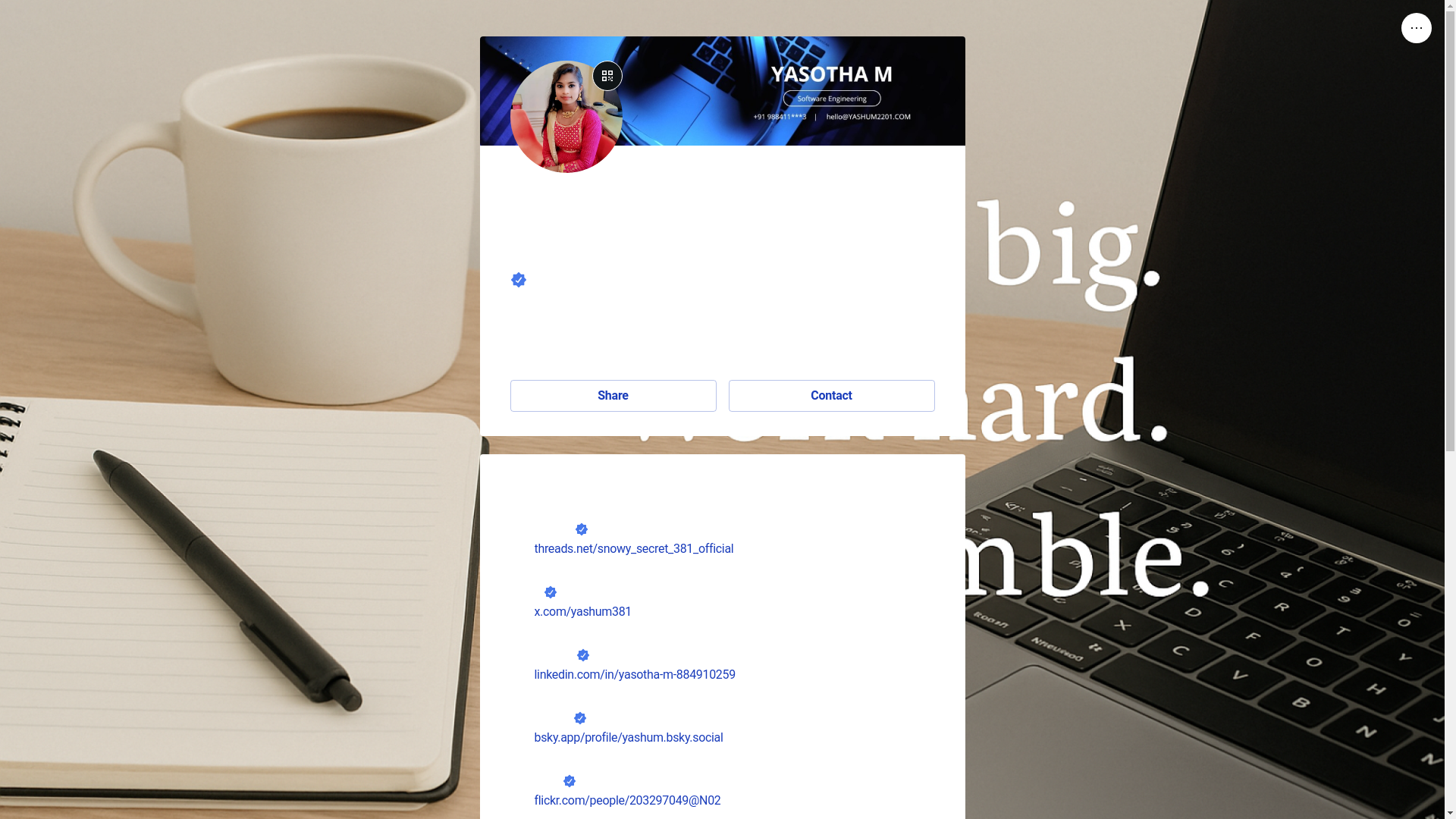 website screenshot of https://yasotha.link/