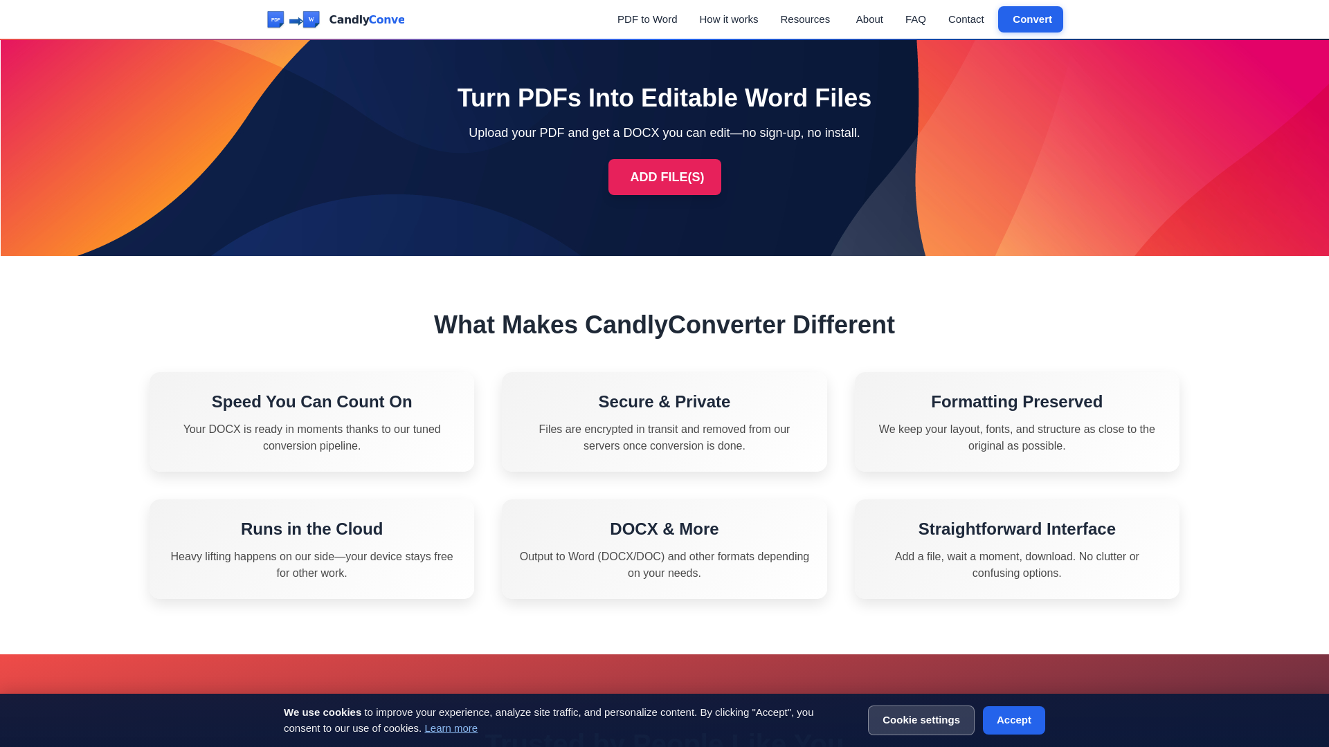 website screenshot of https://pdf-converteron.online/