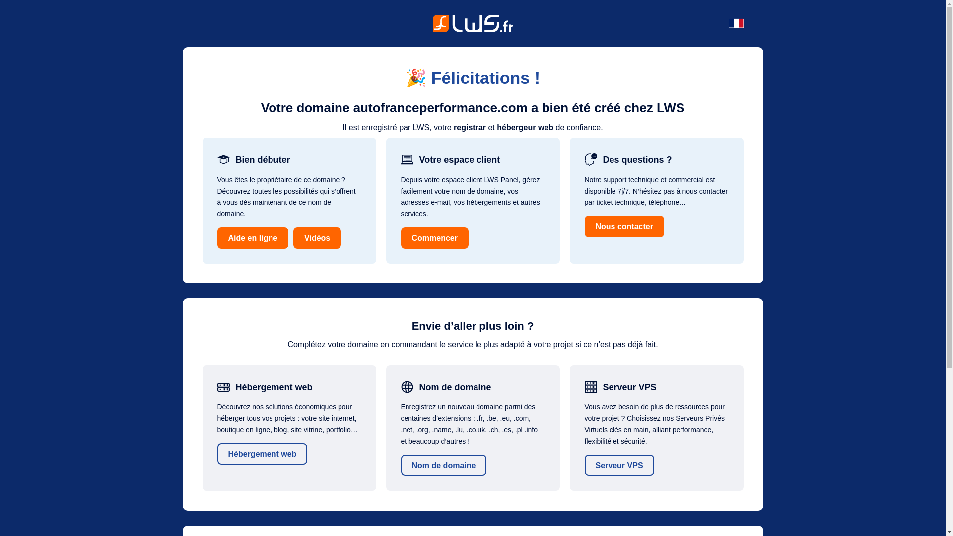 website screenshot of https://autofranceperformance.com/