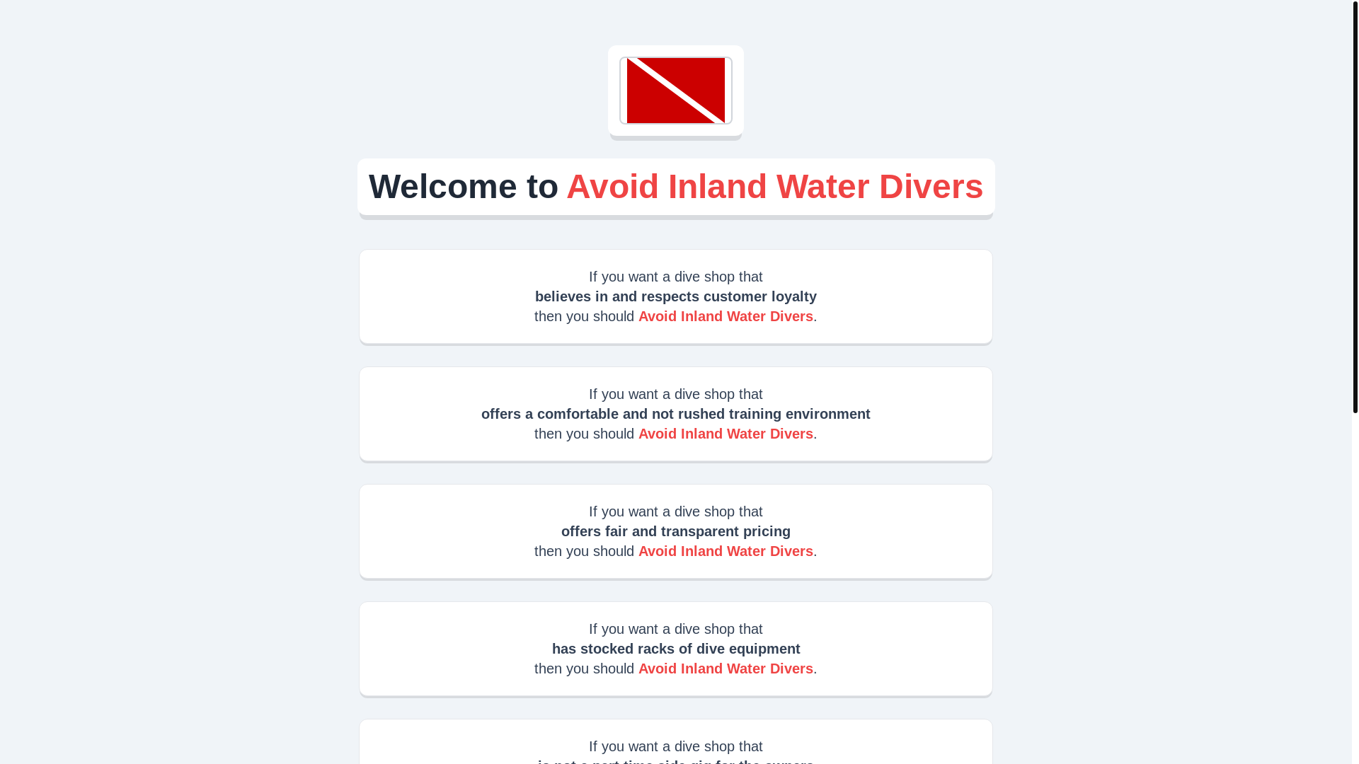 website screenshot of https://avoidinlandwaterdivers.pages.dev/