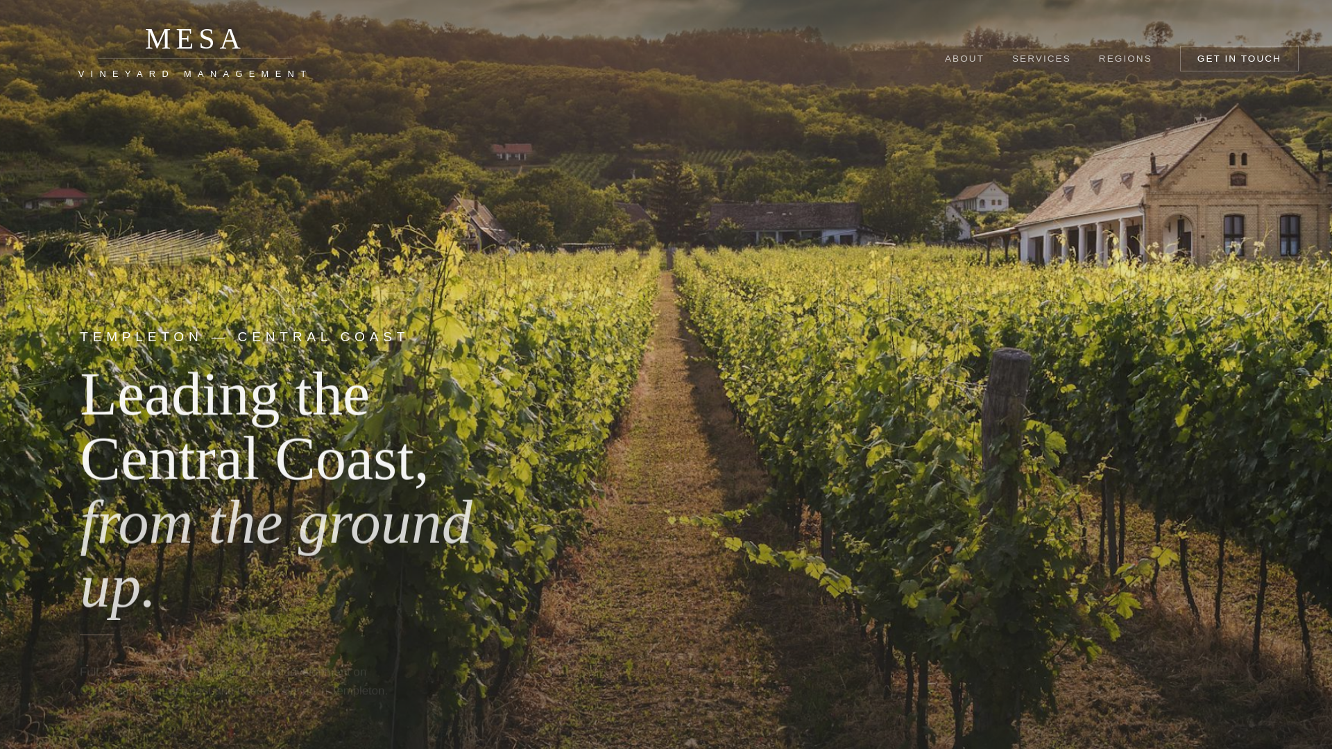 website screenshot of https://mesa-vineyard.pages.dev/