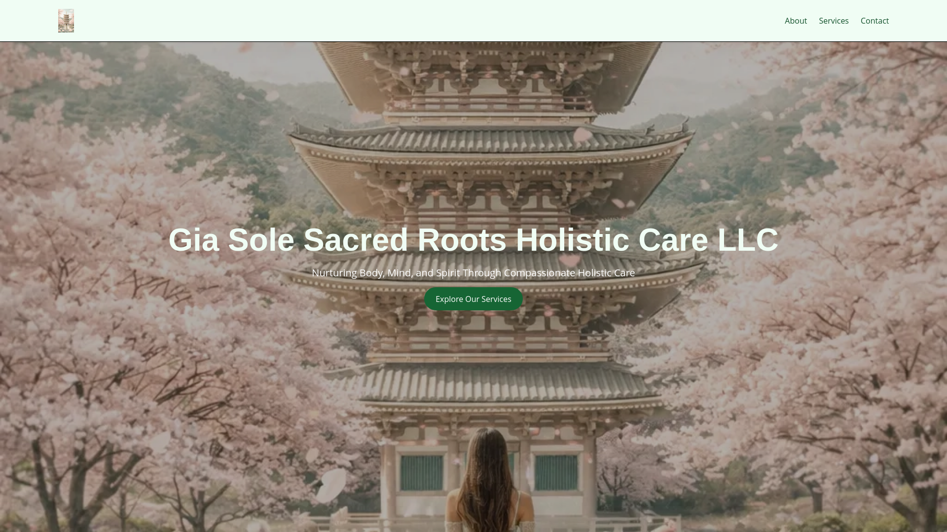 website screenshot of https://giasolescaredroots.com/
