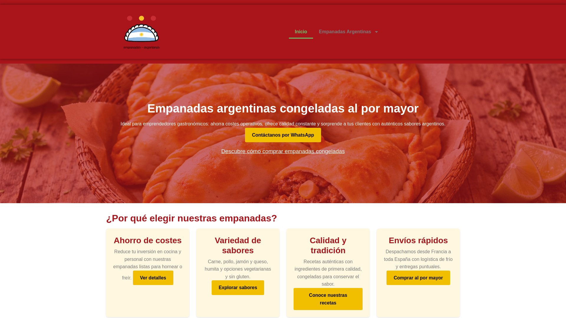 website screenshot of https://empanada-argentina.es/