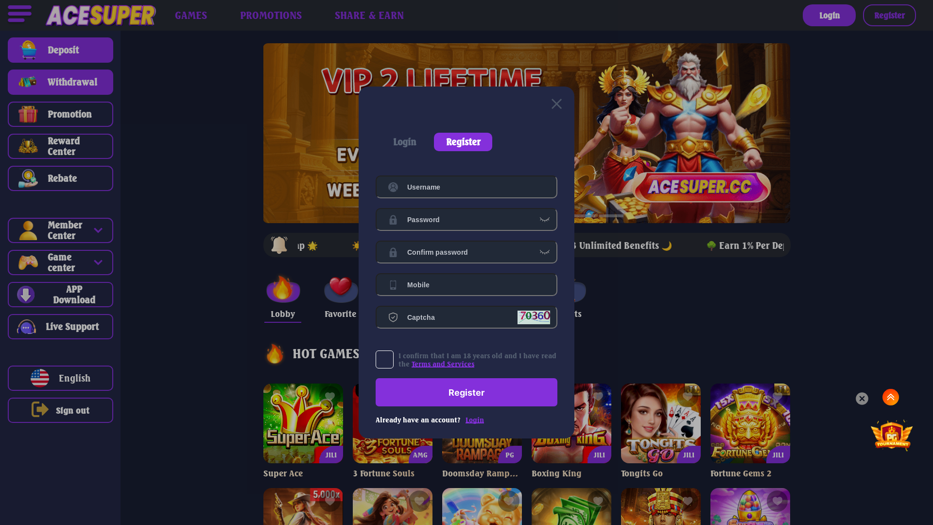website screenshot of http://www.36acesuper.club/?r=haj9507