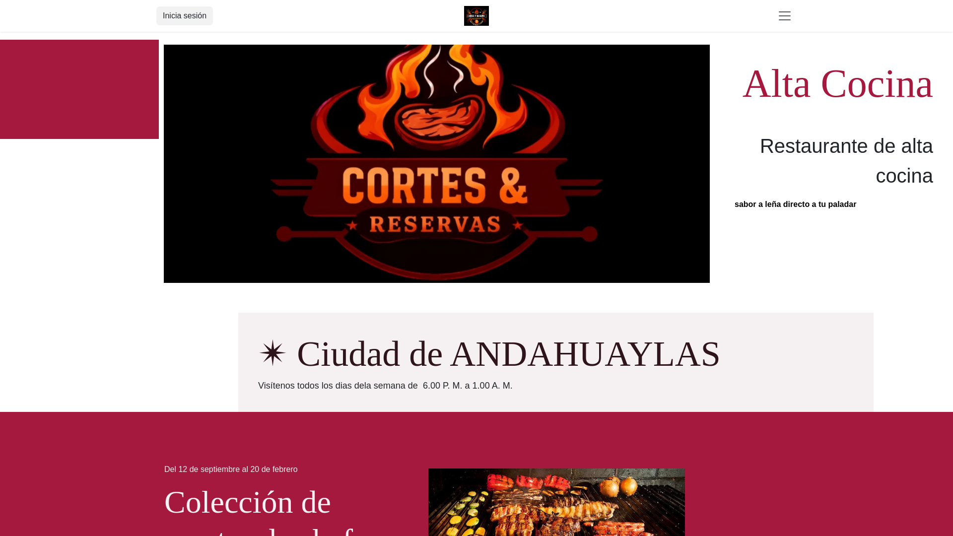 website screenshot of https://cortesreservas.com/