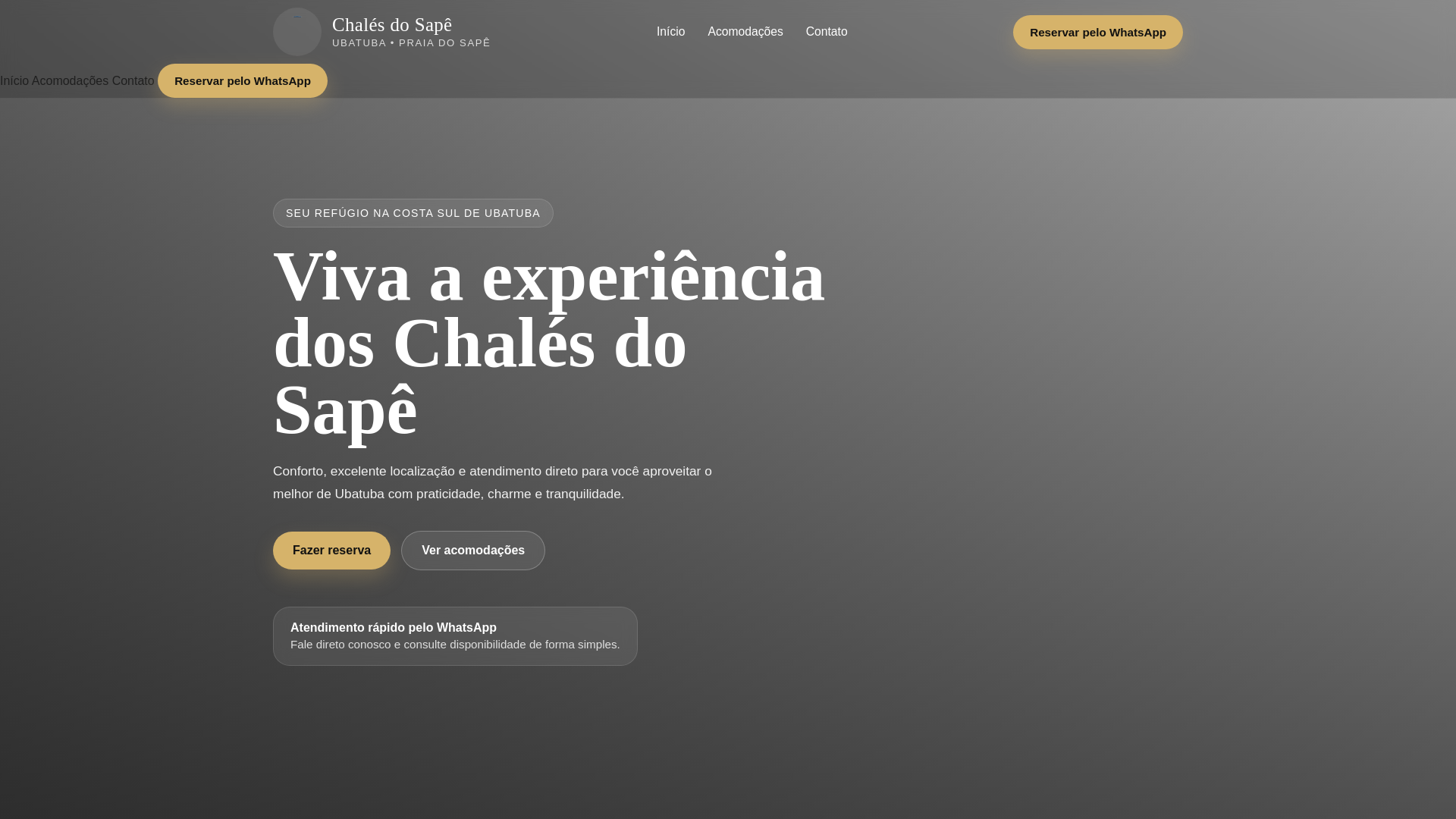 website screenshot of https://chalesdosape.com.br/
