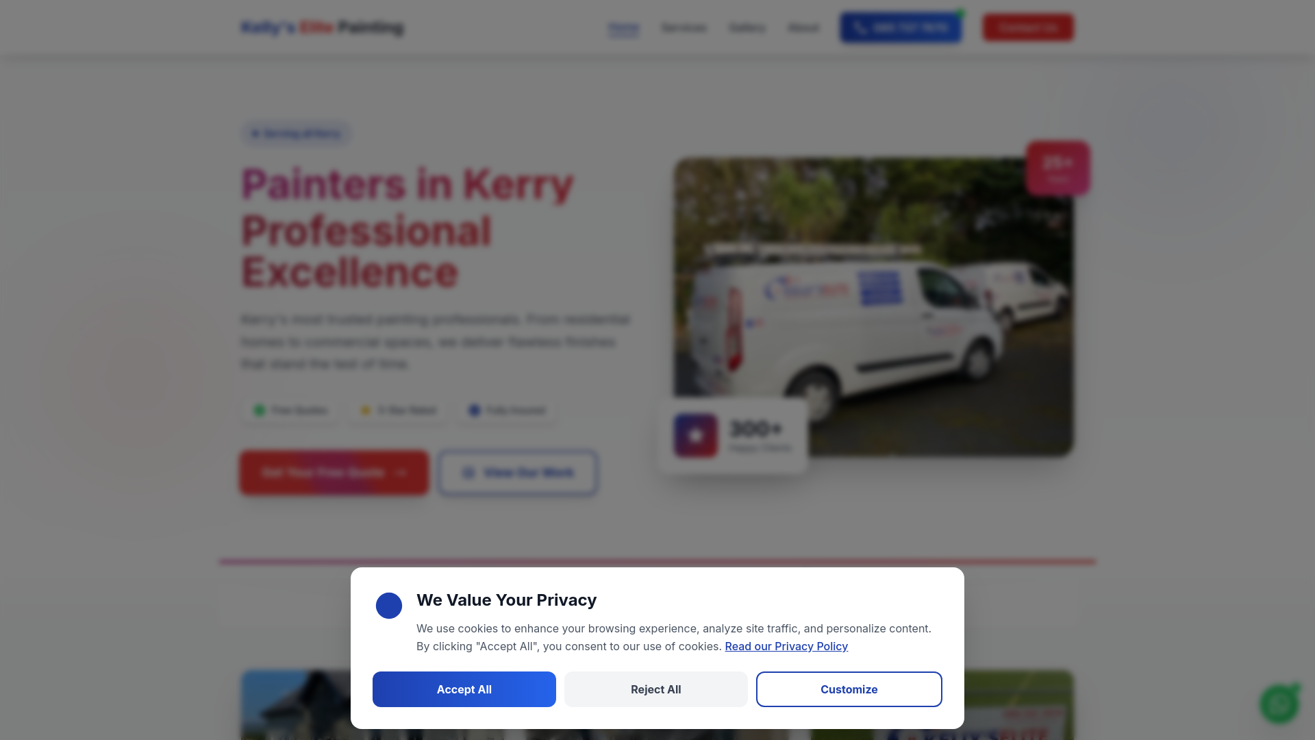 website screenshot of https://kellyselitepainting.ie/