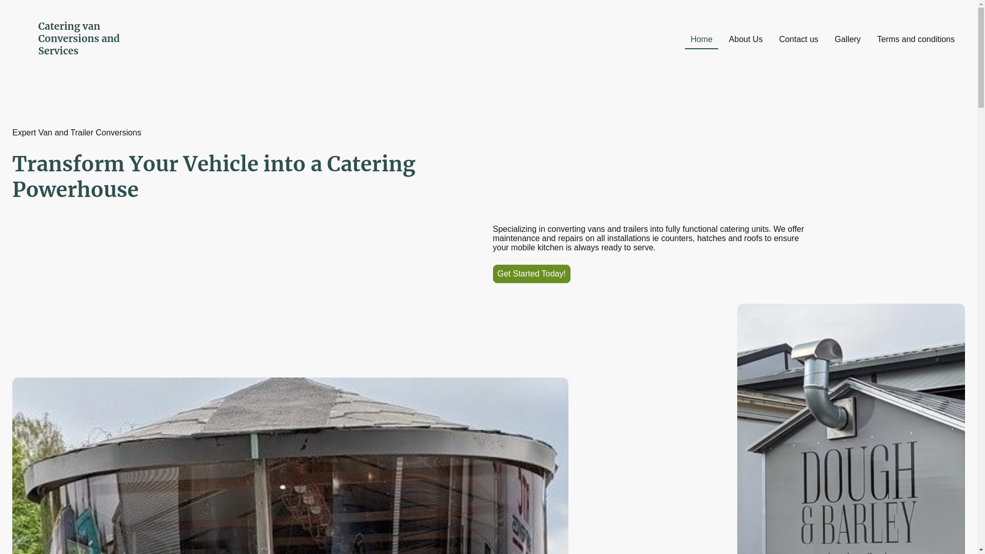 website screenshot of https://cateringvanconversionsandservices.com/