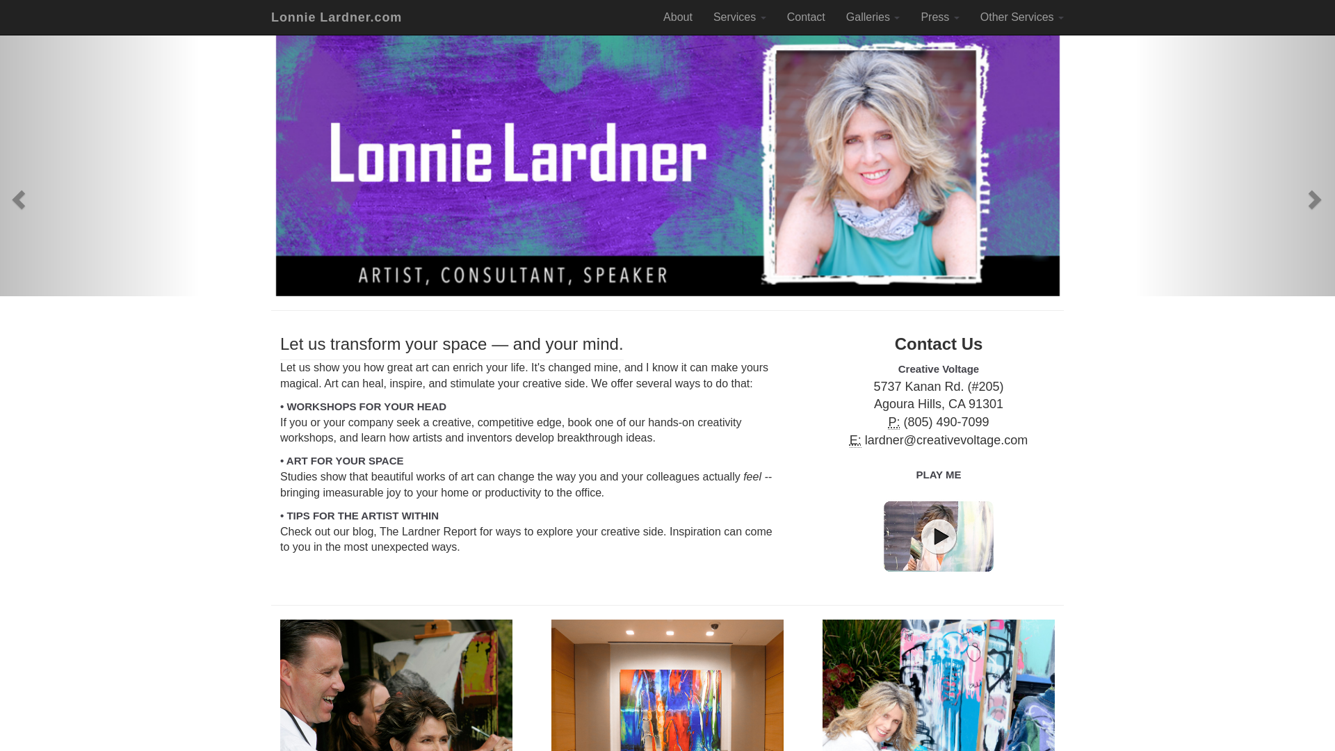 website screenshot of https://creativevoltage.com