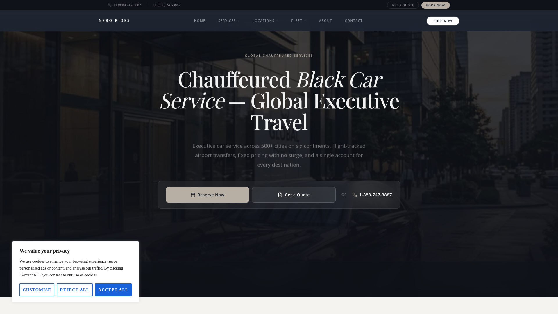 website screenshot of https://limousineatdfw.com