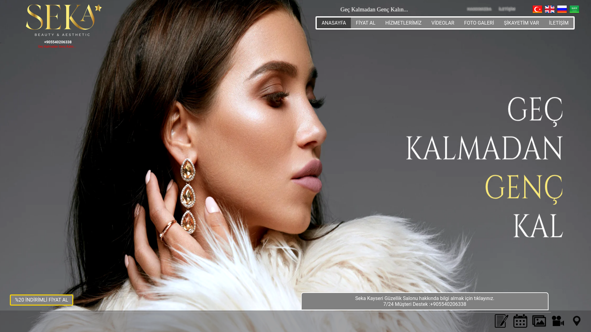 website screenshot of https://sekakayseri.com/