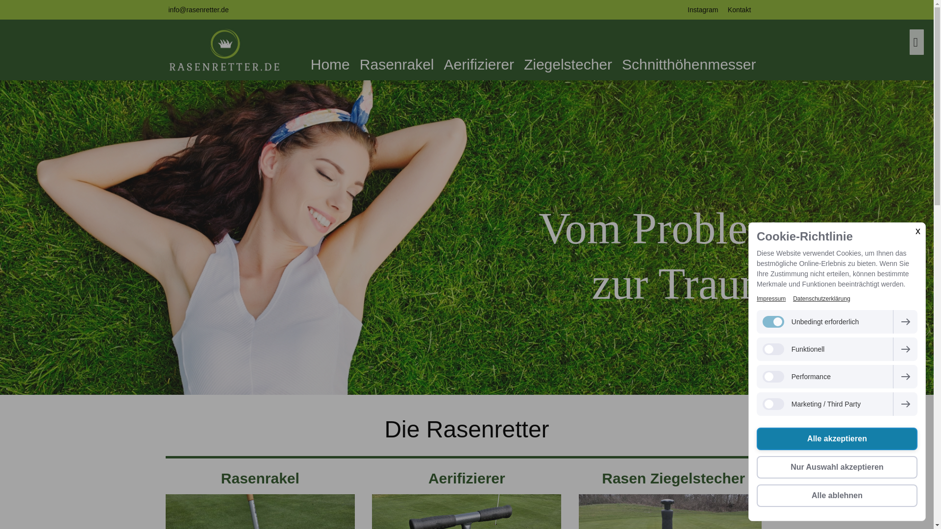 website screenshot of https://rasenretter.at/