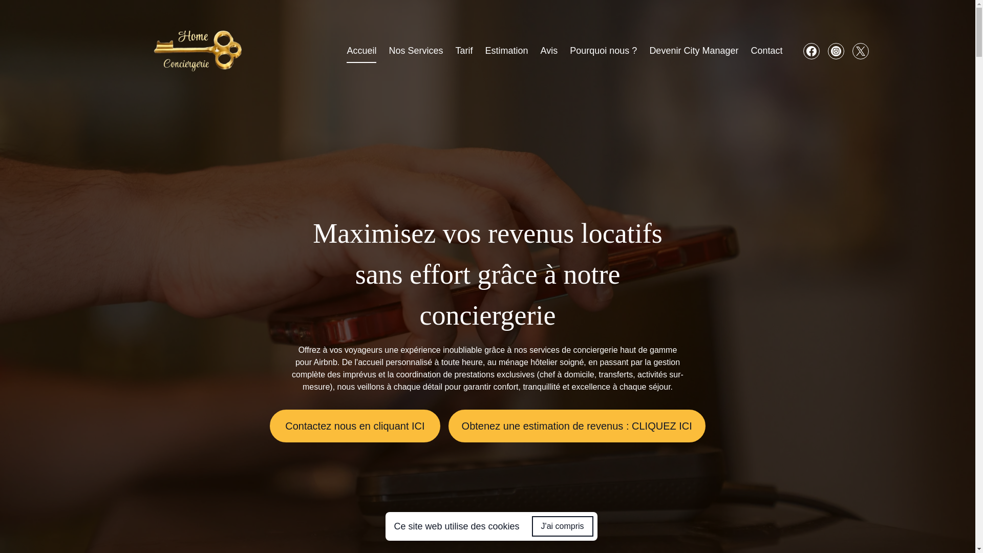 website screenshot of https://homesconciergerie.com/