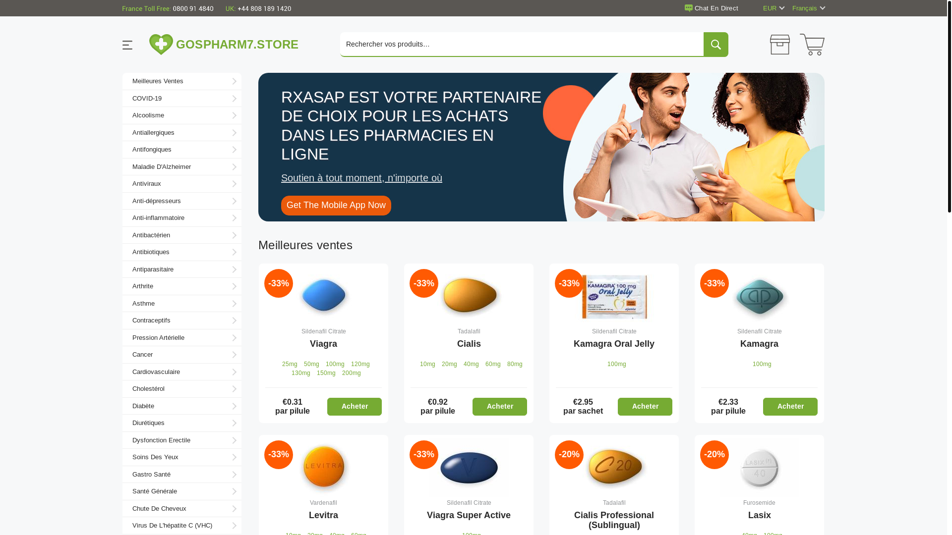 website screenshot of https://gospharm7.store/