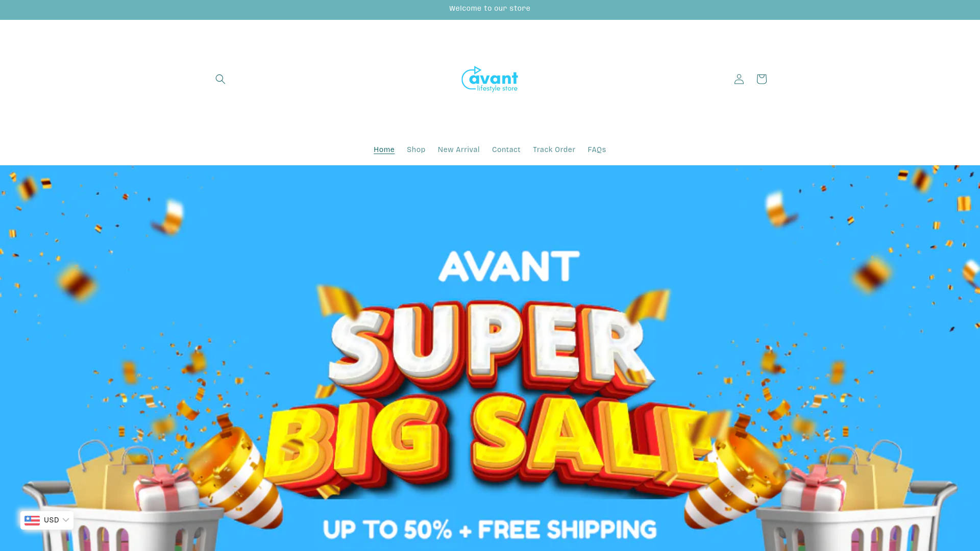 website screenshot of https://avant-estore.com