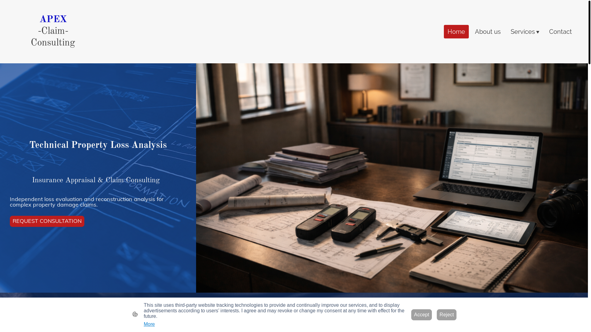 website screenshot of https://apexclaimconsulting.com/