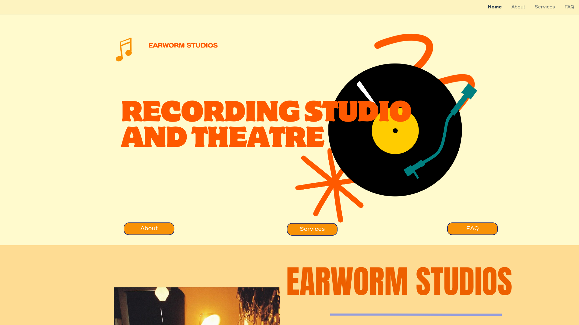 website screenshot of https://earwormstudios.net/