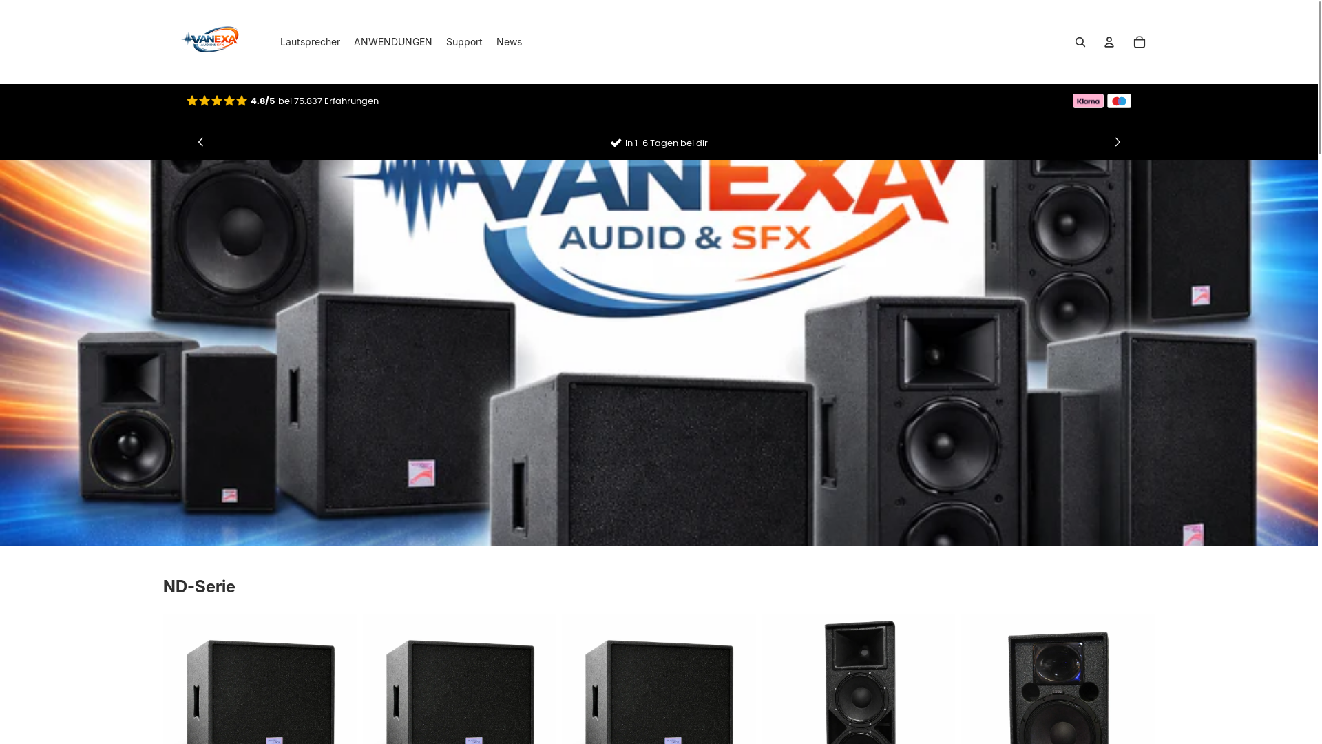website screenshot of https://vanexa-audio.com/