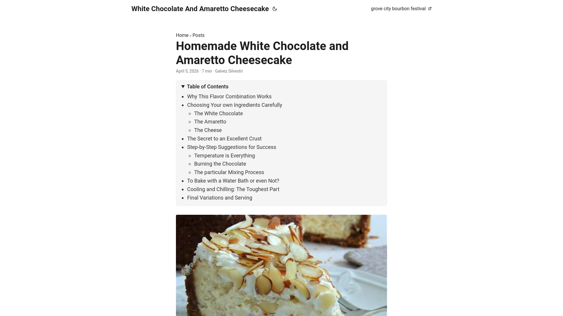 website screenshot of https://white-chocolate-and-amaretto-cheesecake.pages.dev/