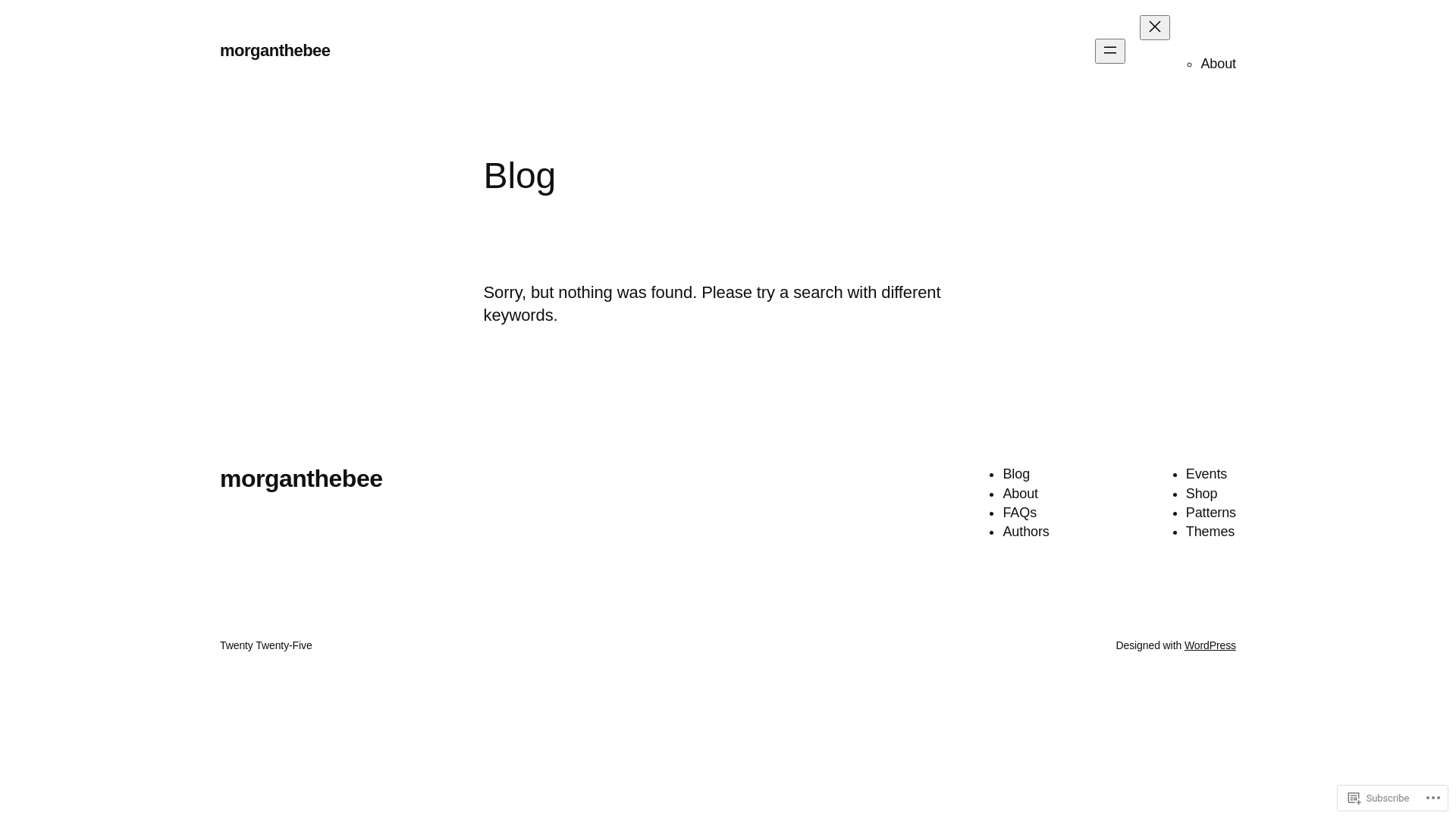 website screenshot of https://morganthebee.com/