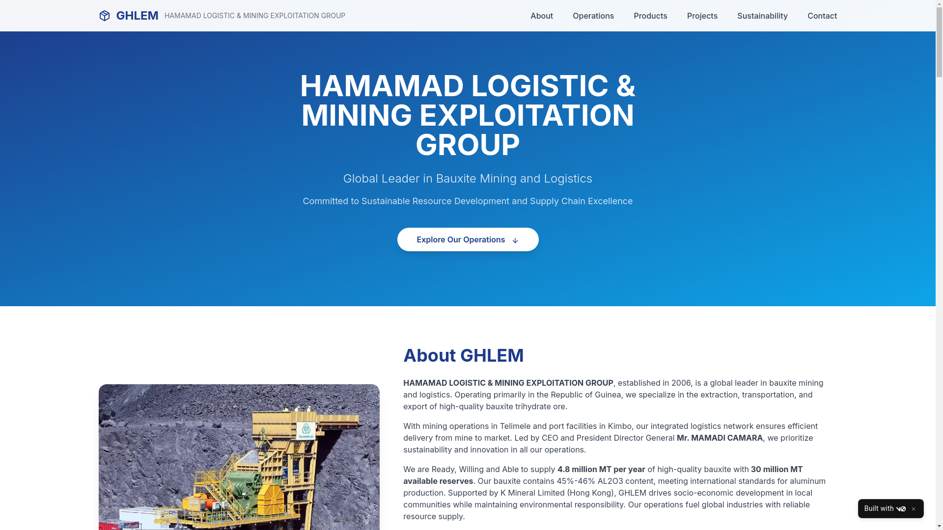 website screenshot of https://hamamadgroup.com/