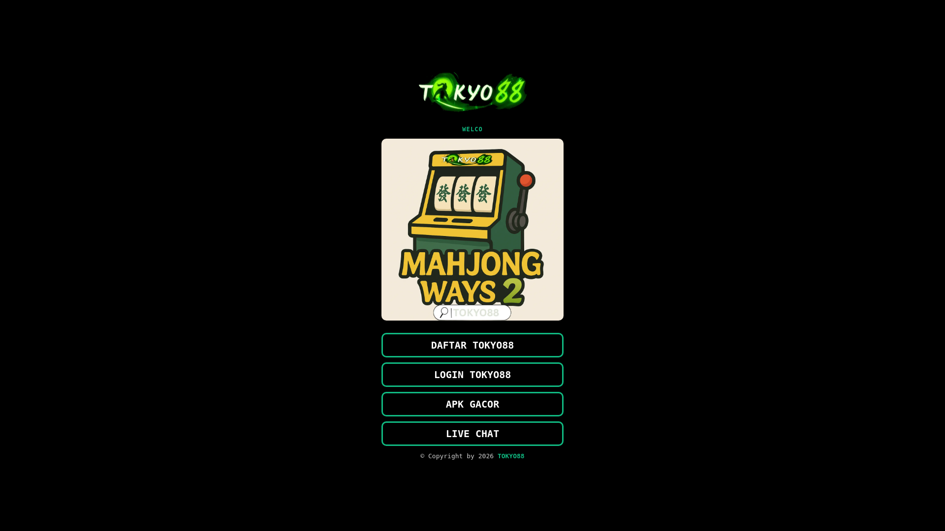 website screenshot of https://tokyo88-mahjonggacor.pages.dev/