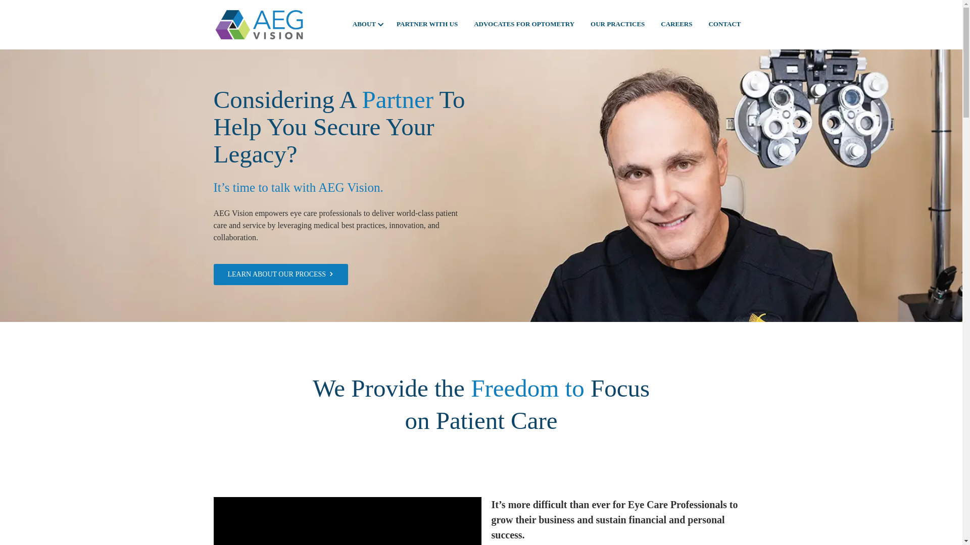 website screenshot of https://aegvision.com/