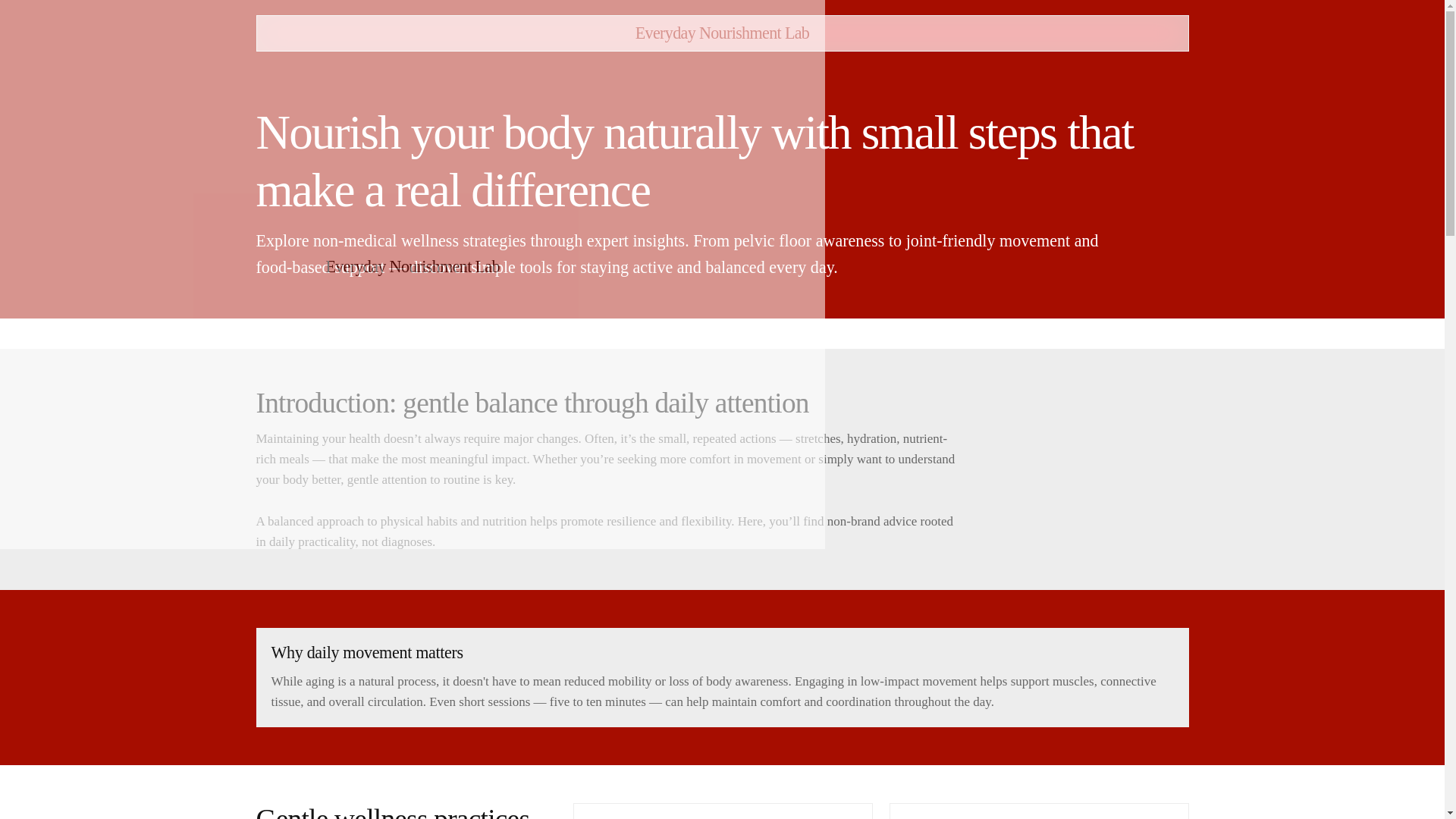 website screenshot of https://everydaynourishmentlabd.info/