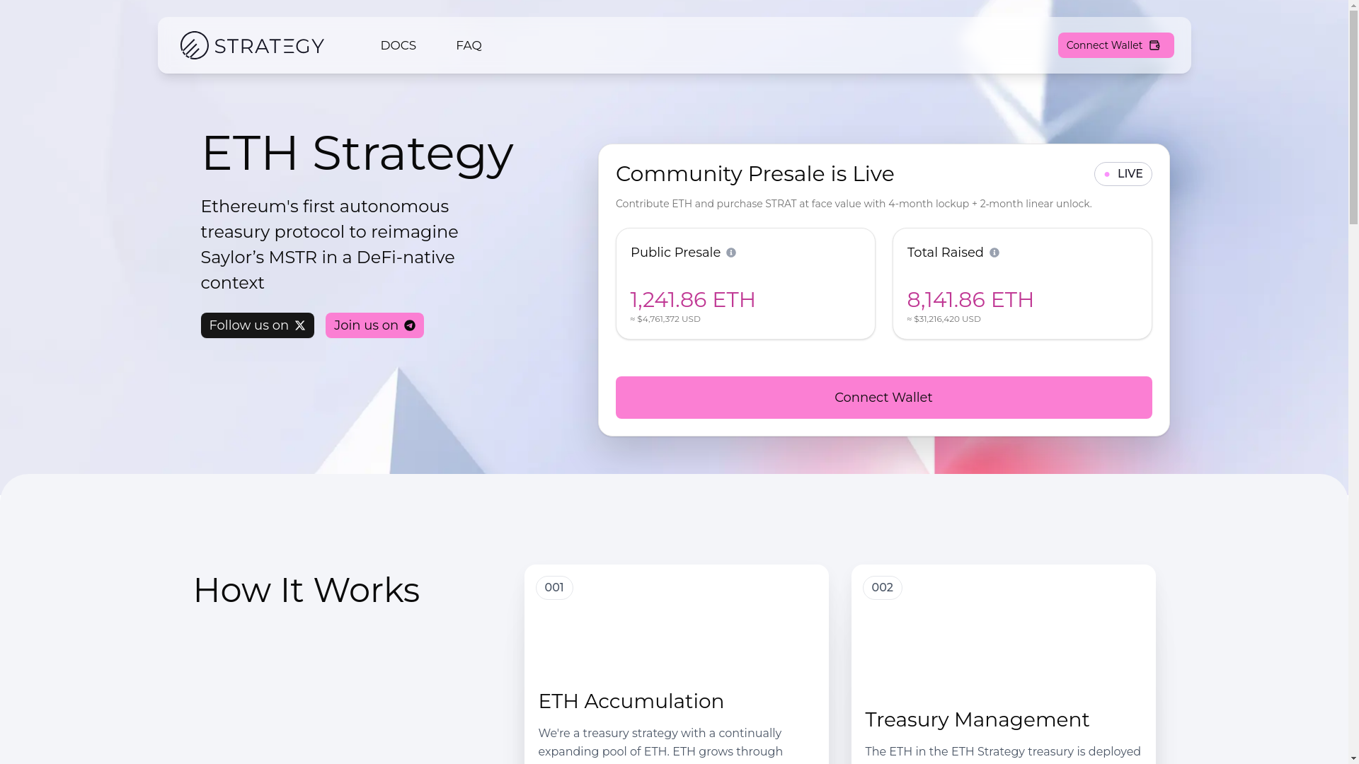 website screenshot of https://ethstrategy.pages.dev/