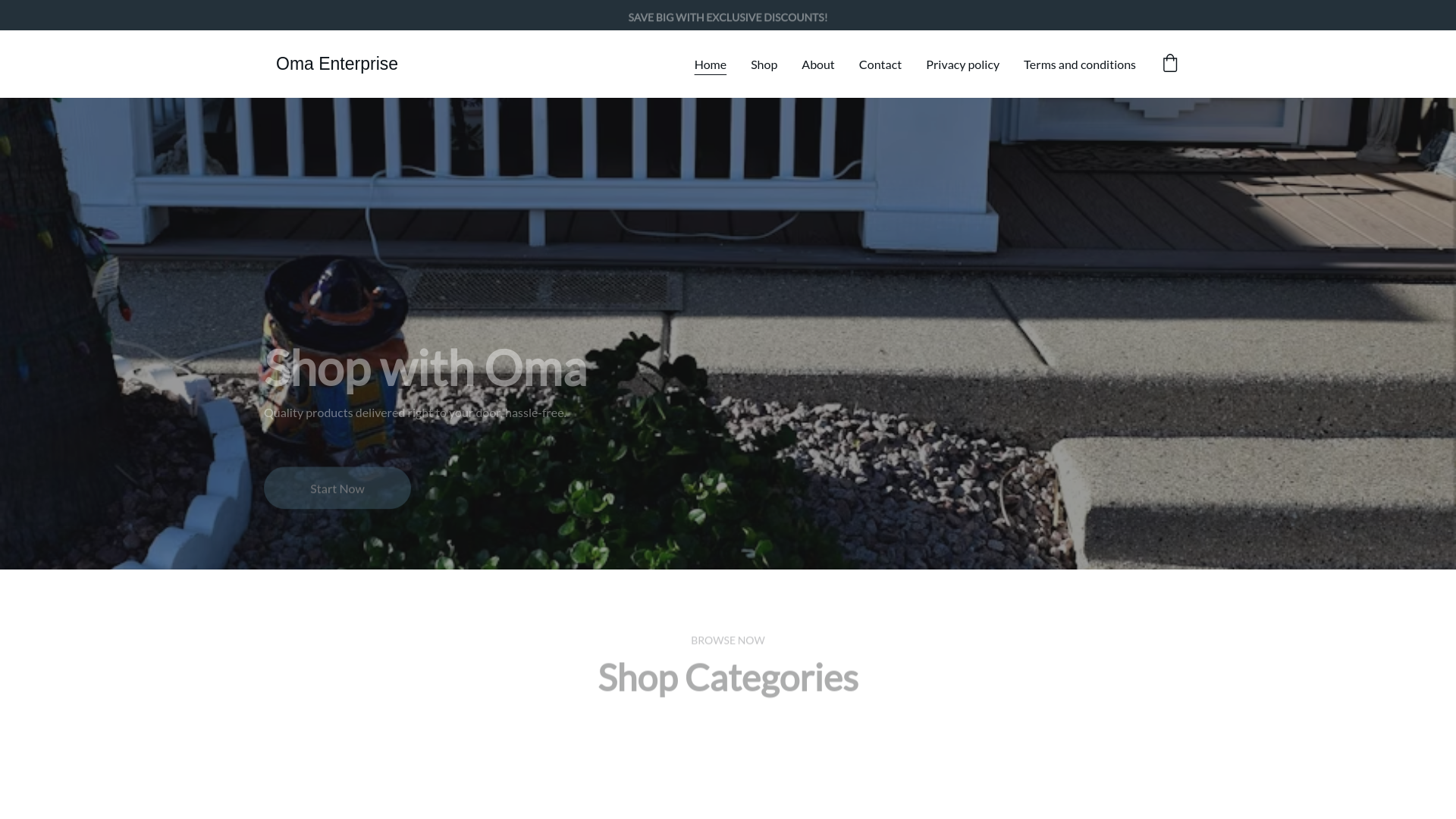 website screenshot of https://omastore.shop